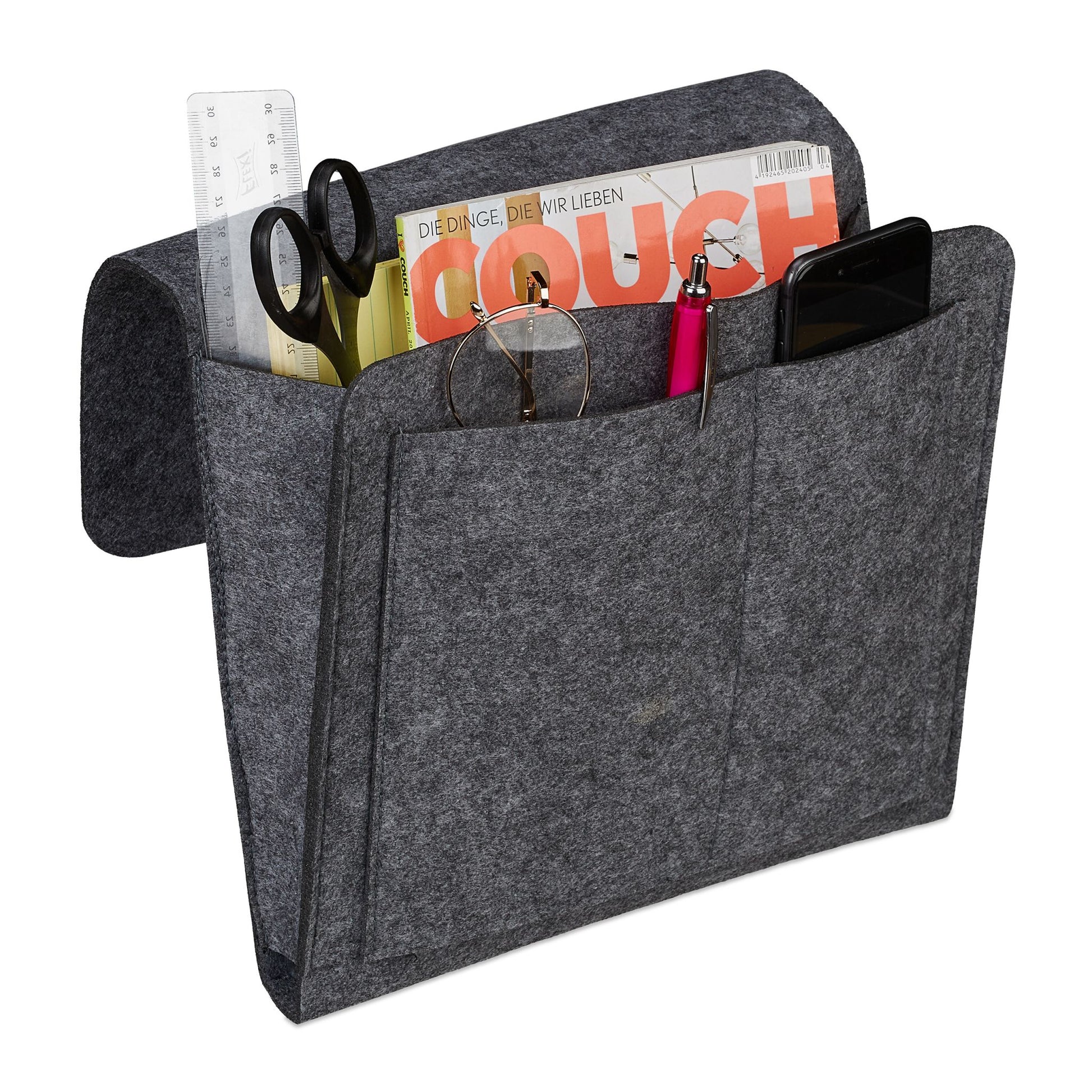 Betttasche Filz Anthrazit von Relaxdays