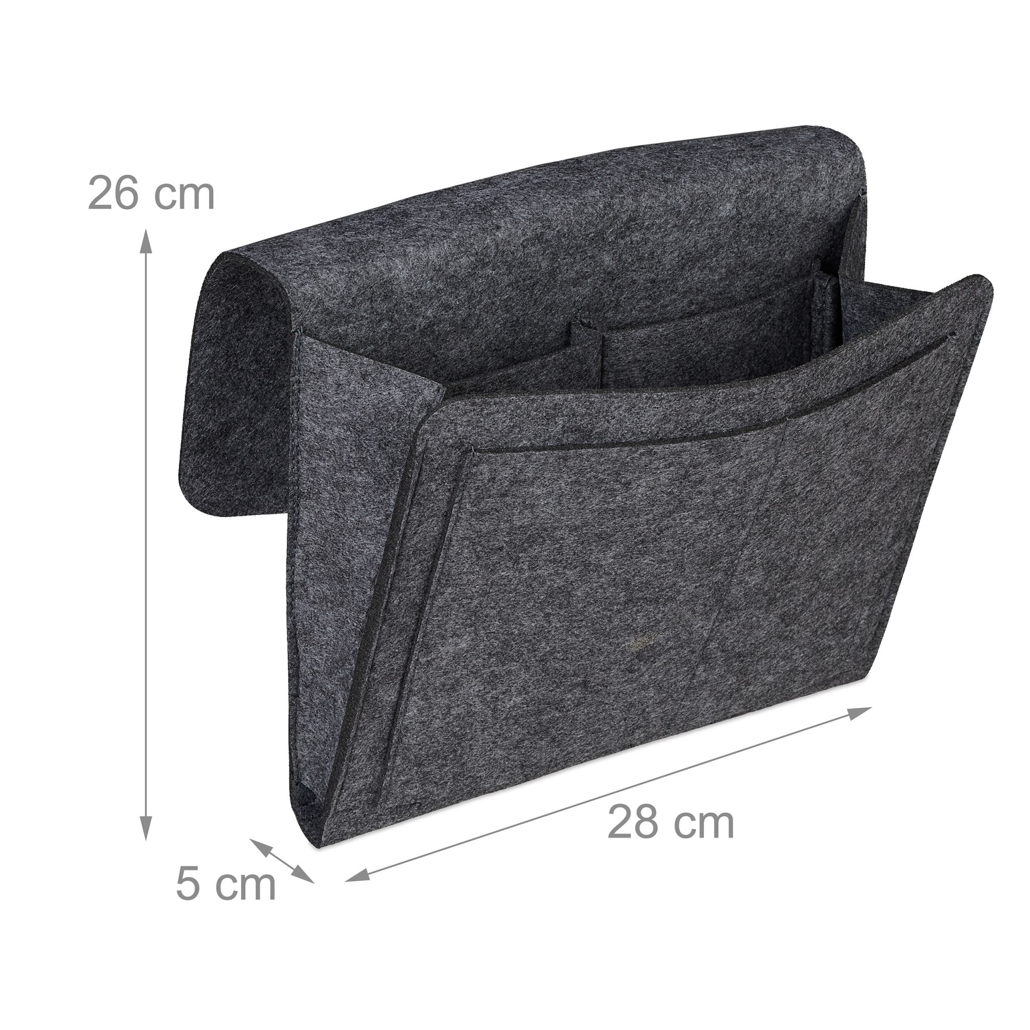 Betttasche Filz Anthrazit von Relaxdays