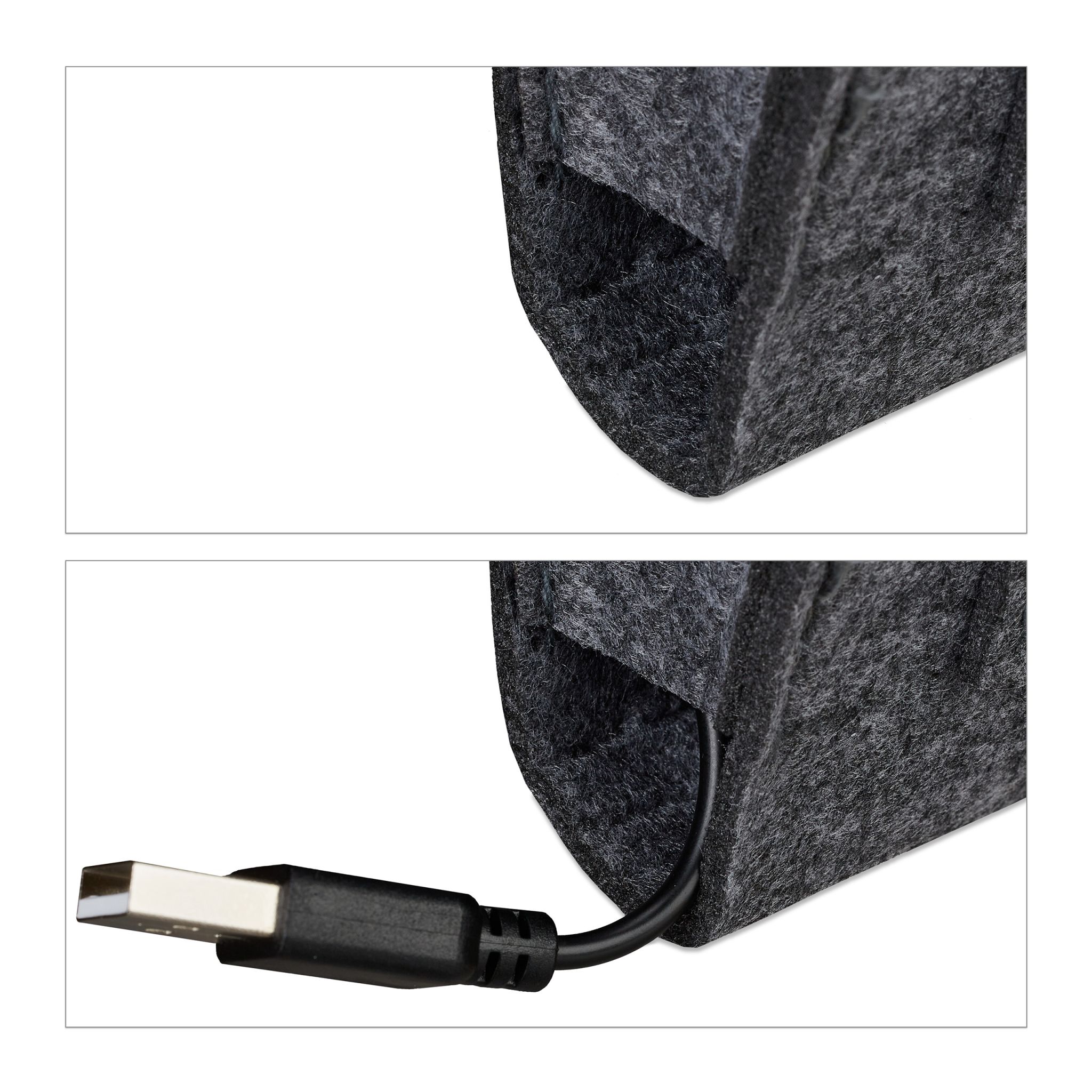 Betttasche Filz Anthrazit von Relaxdays