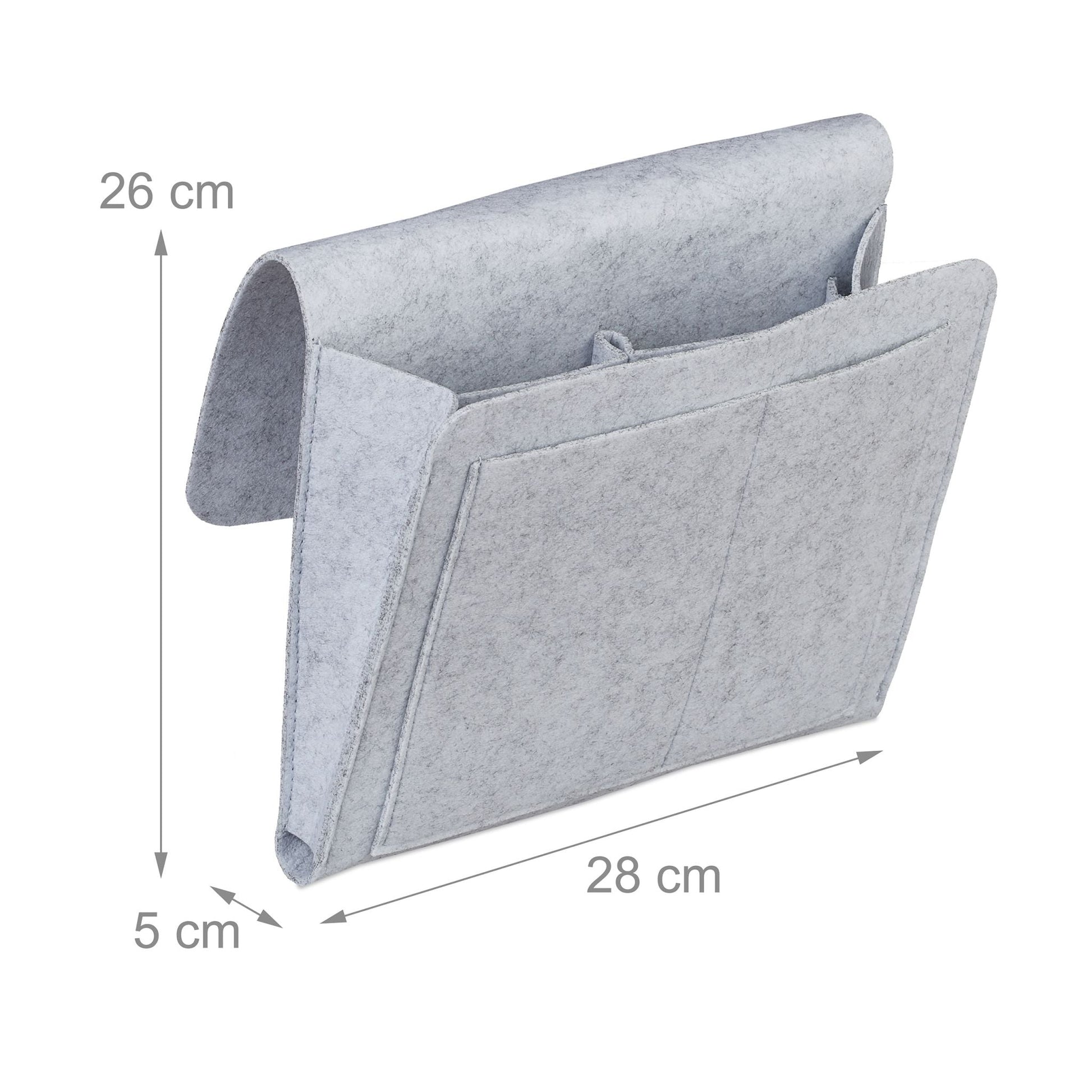 Betttasche Filz Grau von Relaxdays