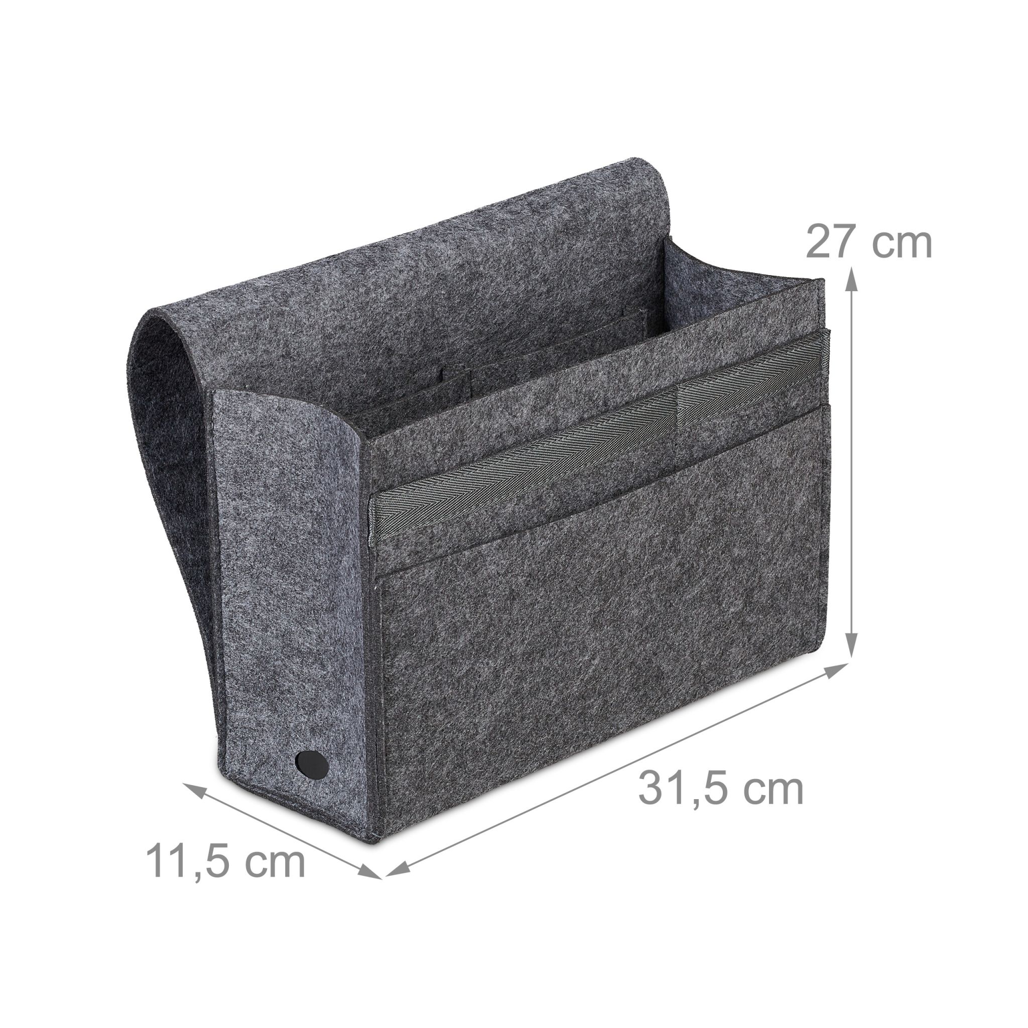 Betttasche mit Klettverschluss Anthrazit von Relaxdays