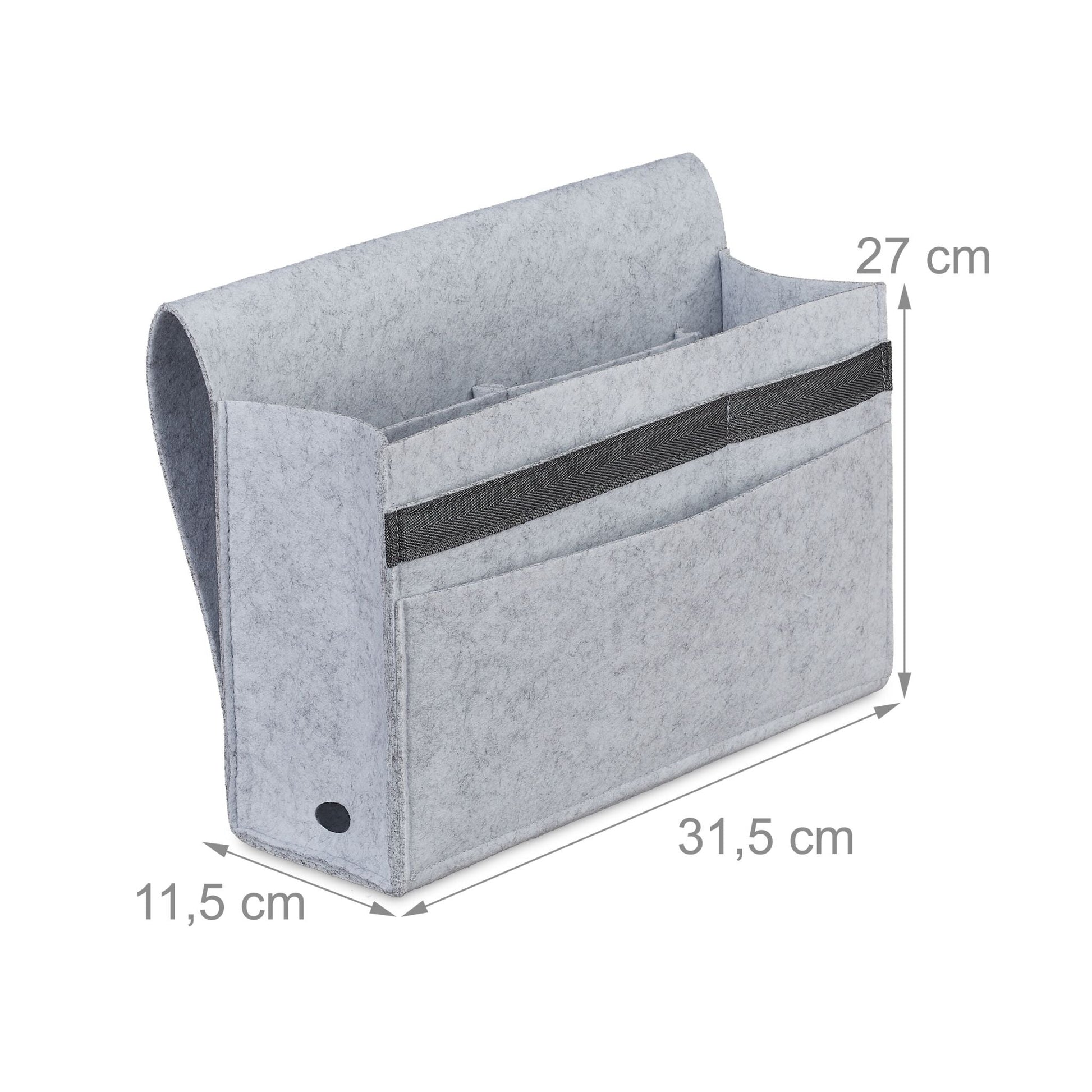 Betttasche mit Klettverschluss Grau von Relaxdays