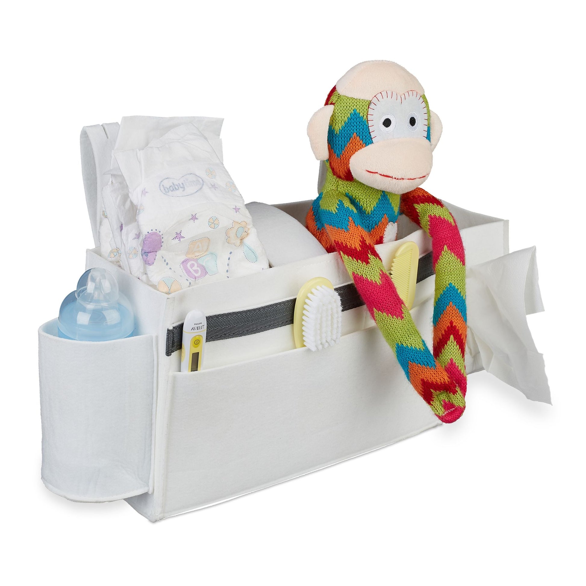 Betttasche für Hochbett Filz Weiss von Relaxdays
