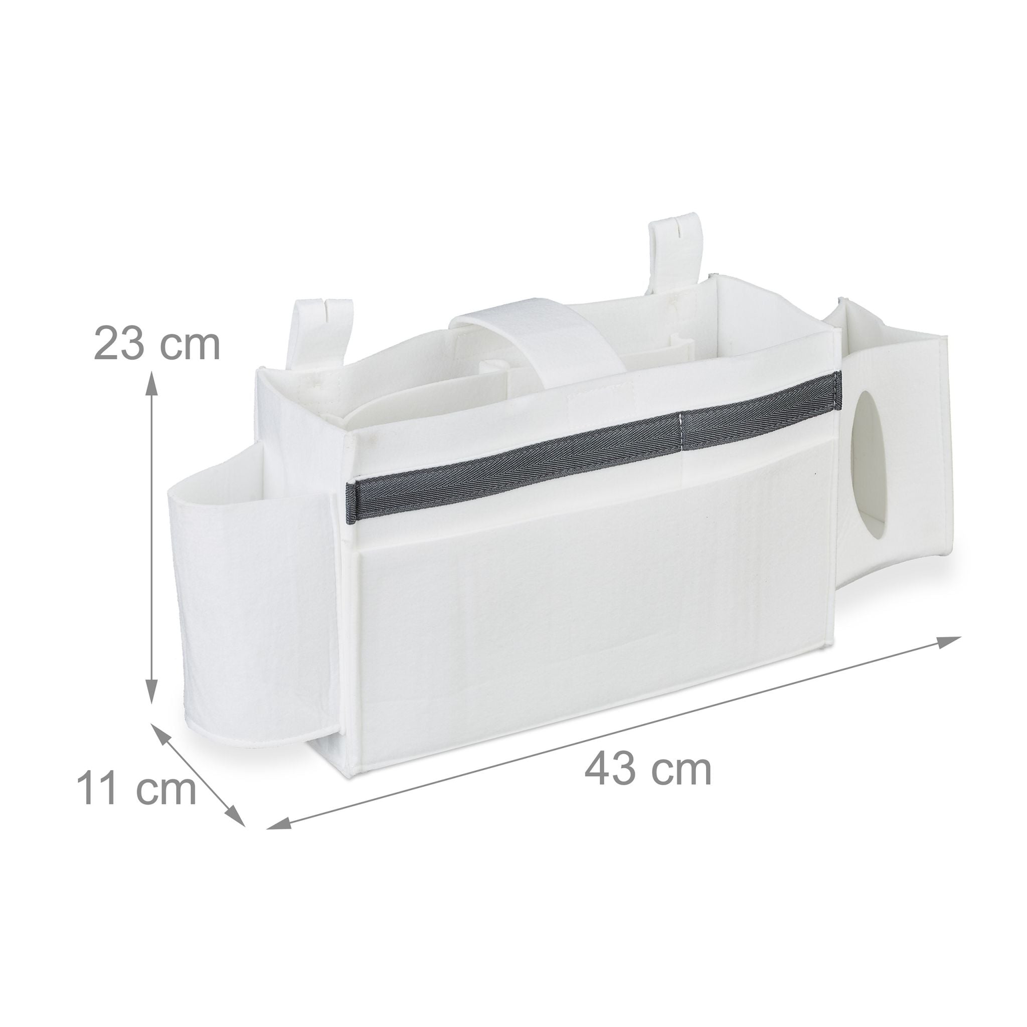 Betttasche für Hochbett Filz Weiss von Relaxdays