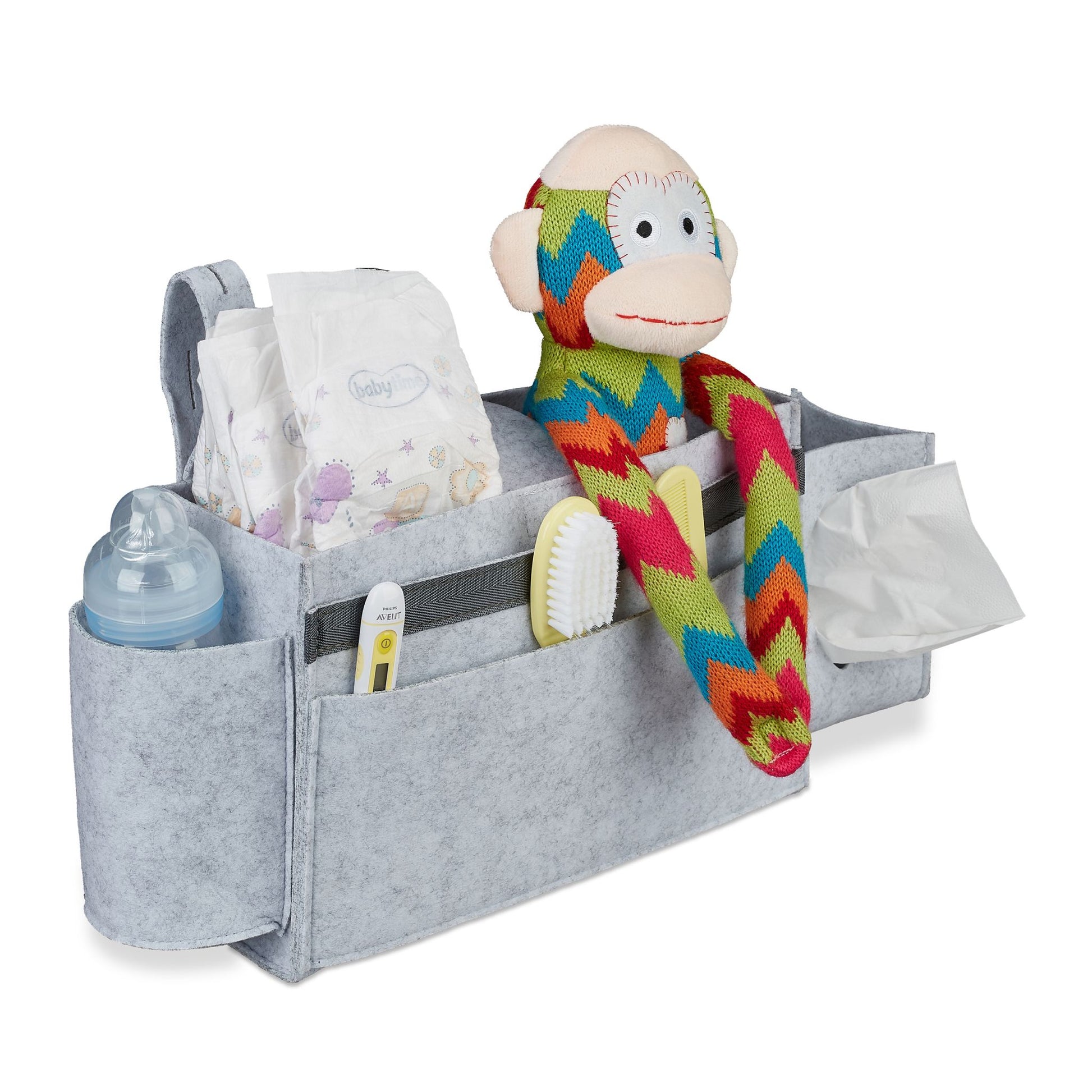 Betttasche für Hochbett Filz Grau von Relaxdays