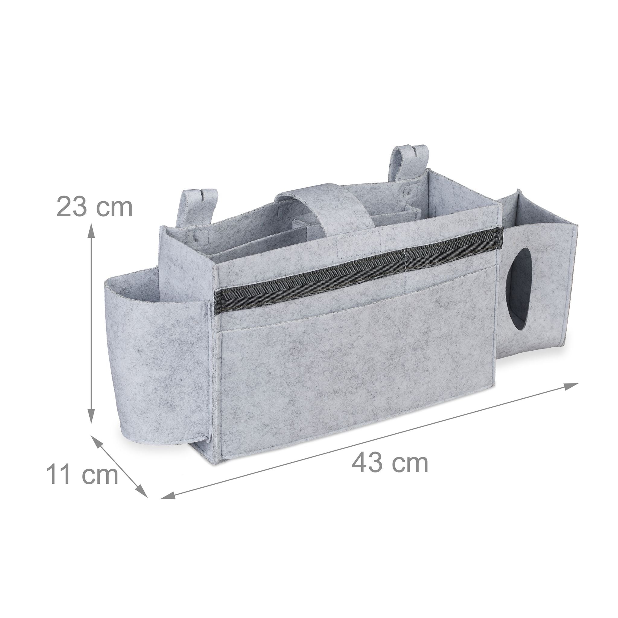 Betttasche für Hochbett Filz Grau von Relaxdays