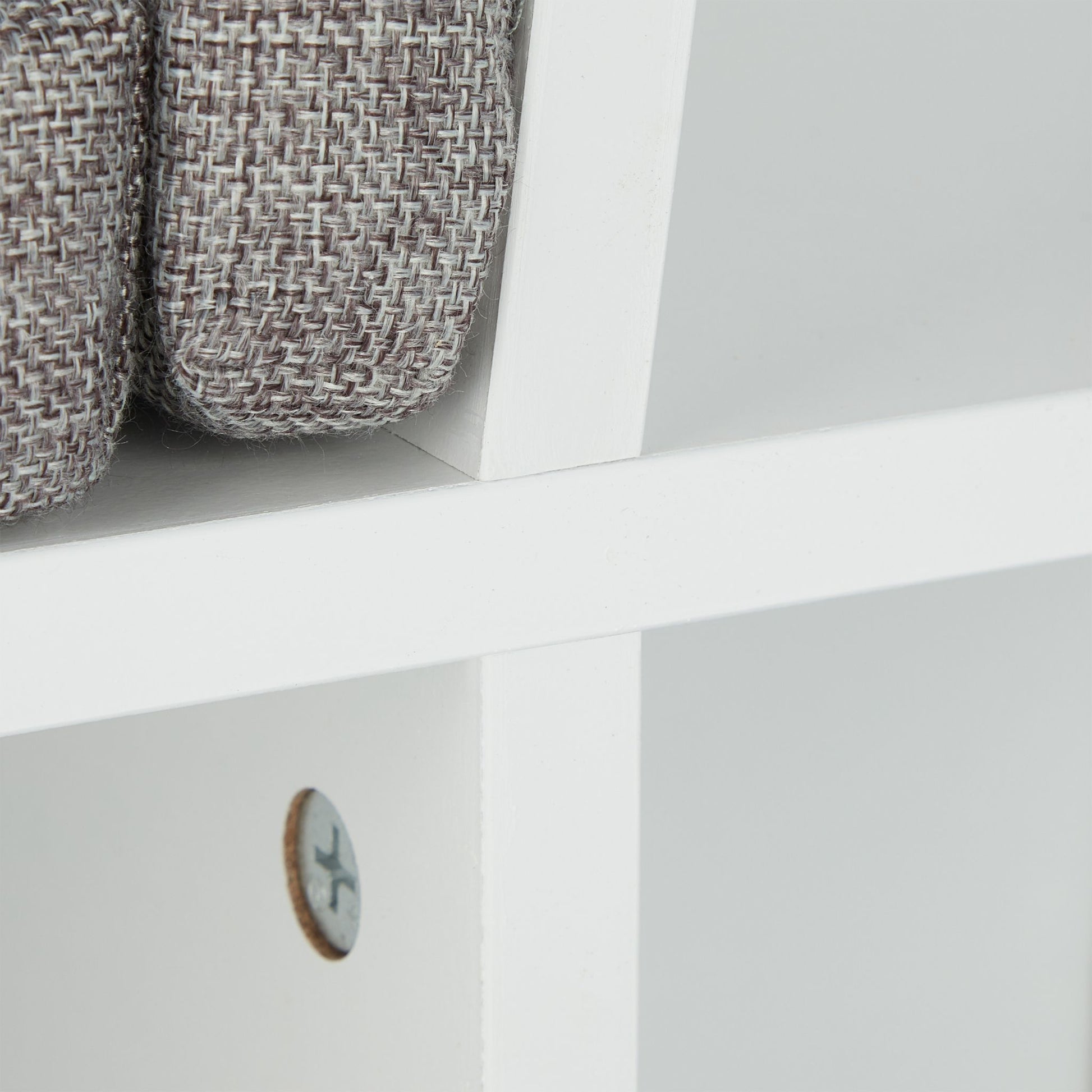 Bücherregal mit Sitzkissen Weiss-Grau von Relaxdays