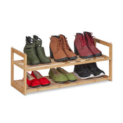 Schuhregal stapelbar Bambus Hellbraun von Relaxdays