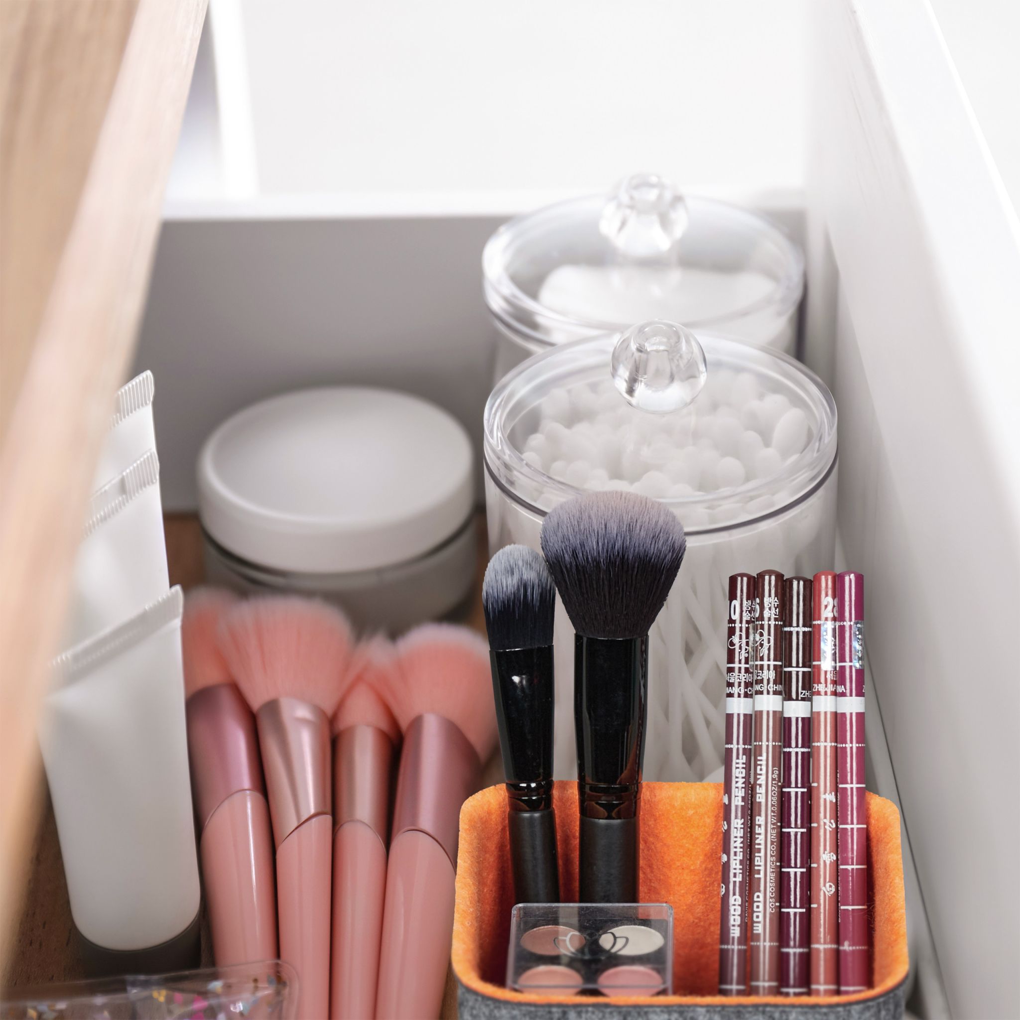Schubladenorganizer Filz 5tlg. Orange-Grau von Relaxdays