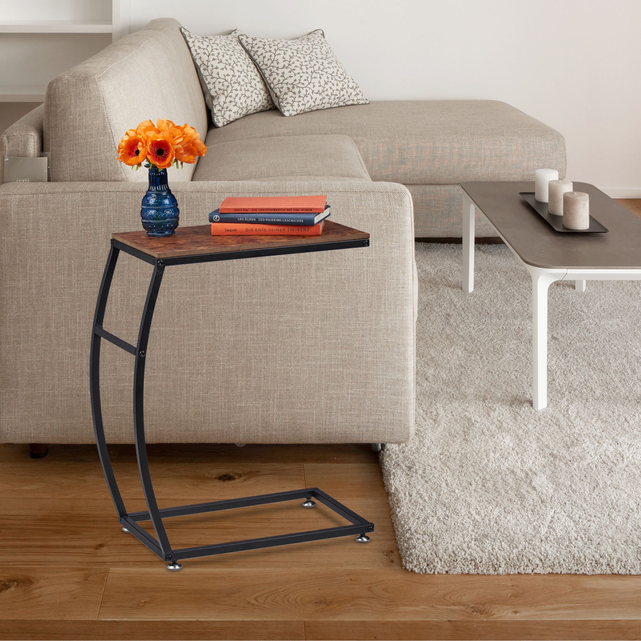 Beistelltisch Industrial Design Braun-Schwarz von Relaxdays