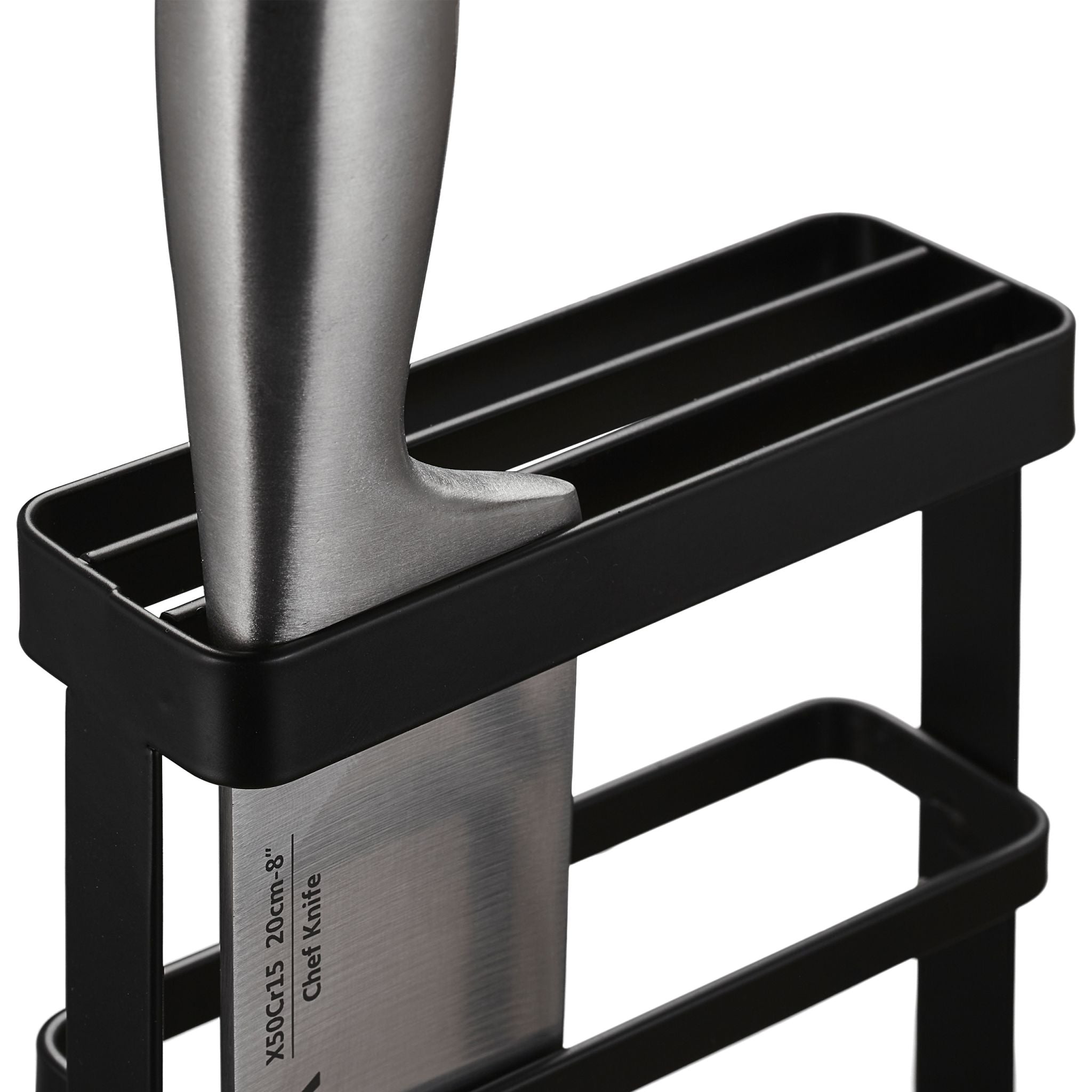 Messer- & Schneidebretthalter Schwarz von Relaxdays
