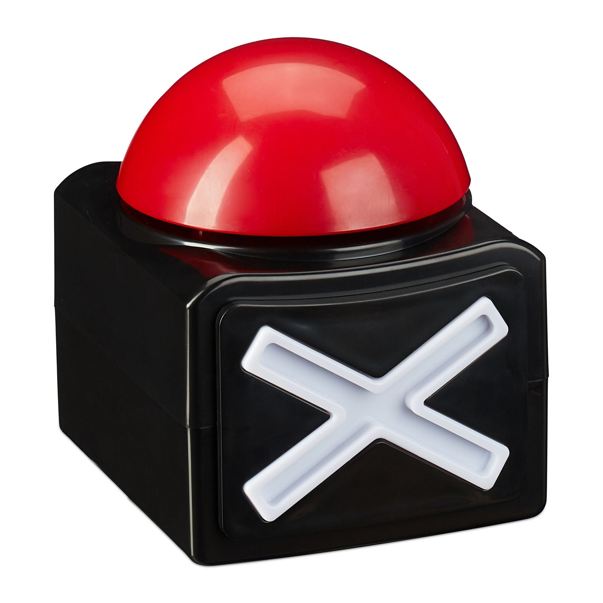Buzzer mit Sound und Licht Weiss-Rot-Schwarz von Relaxdays