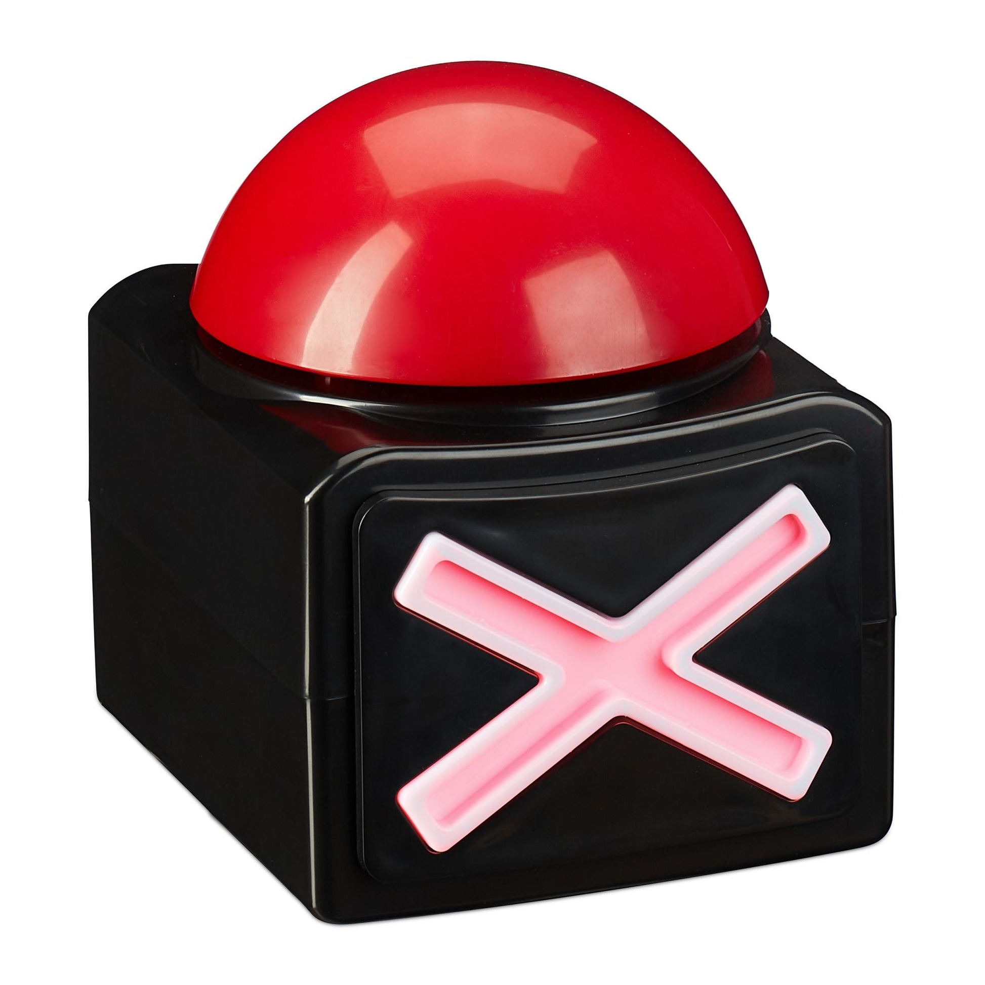 Buzzer mit Sound und Licht Weiss-Rot-Schwarz von Relaxdays