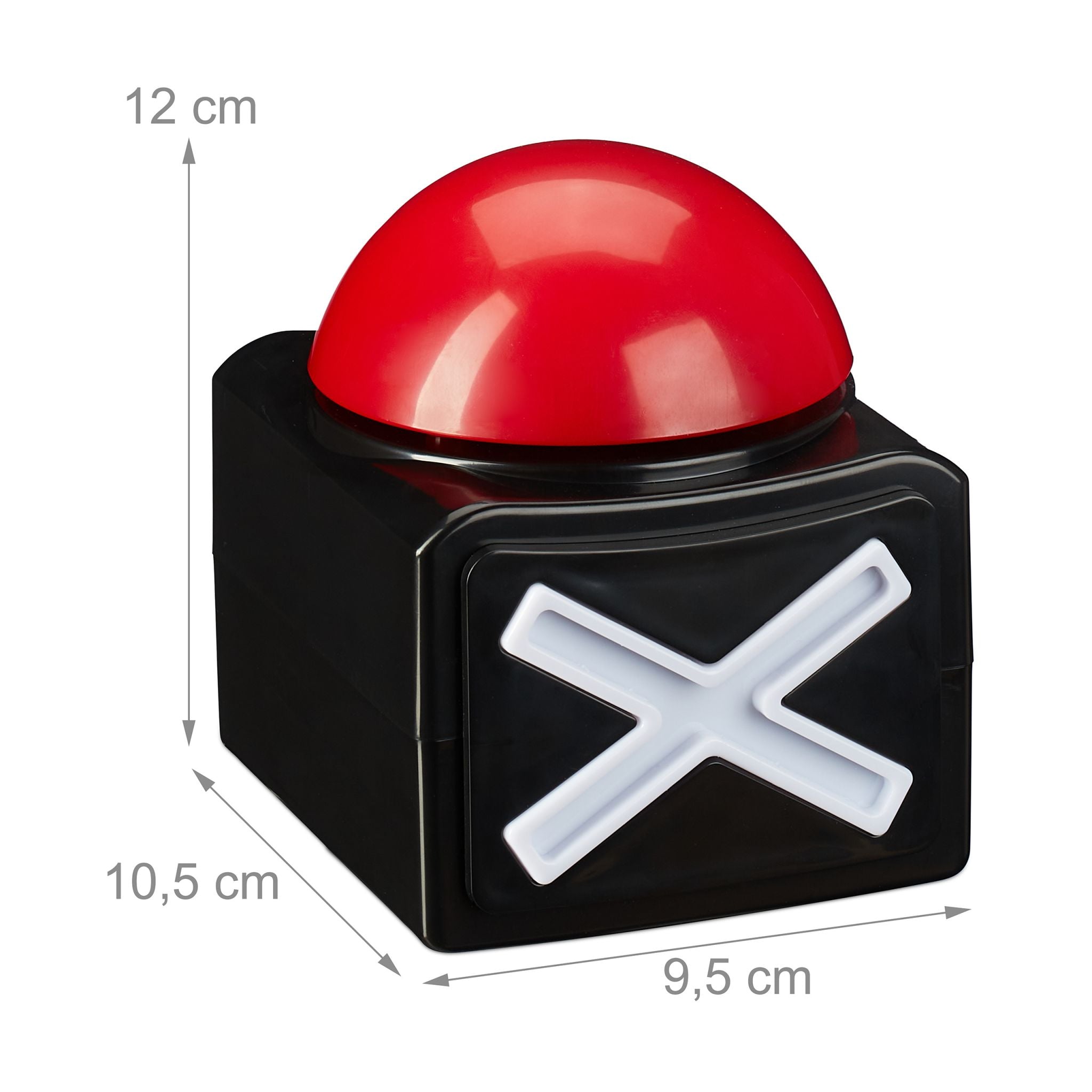 Buzzer mit Sound und Licht Weiss-Rot-Schwarz von Relaxdays