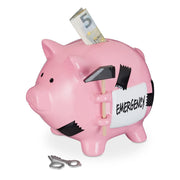 Sparschwein Emergency Weiss-Rosa-Schwarz von Relaxdays