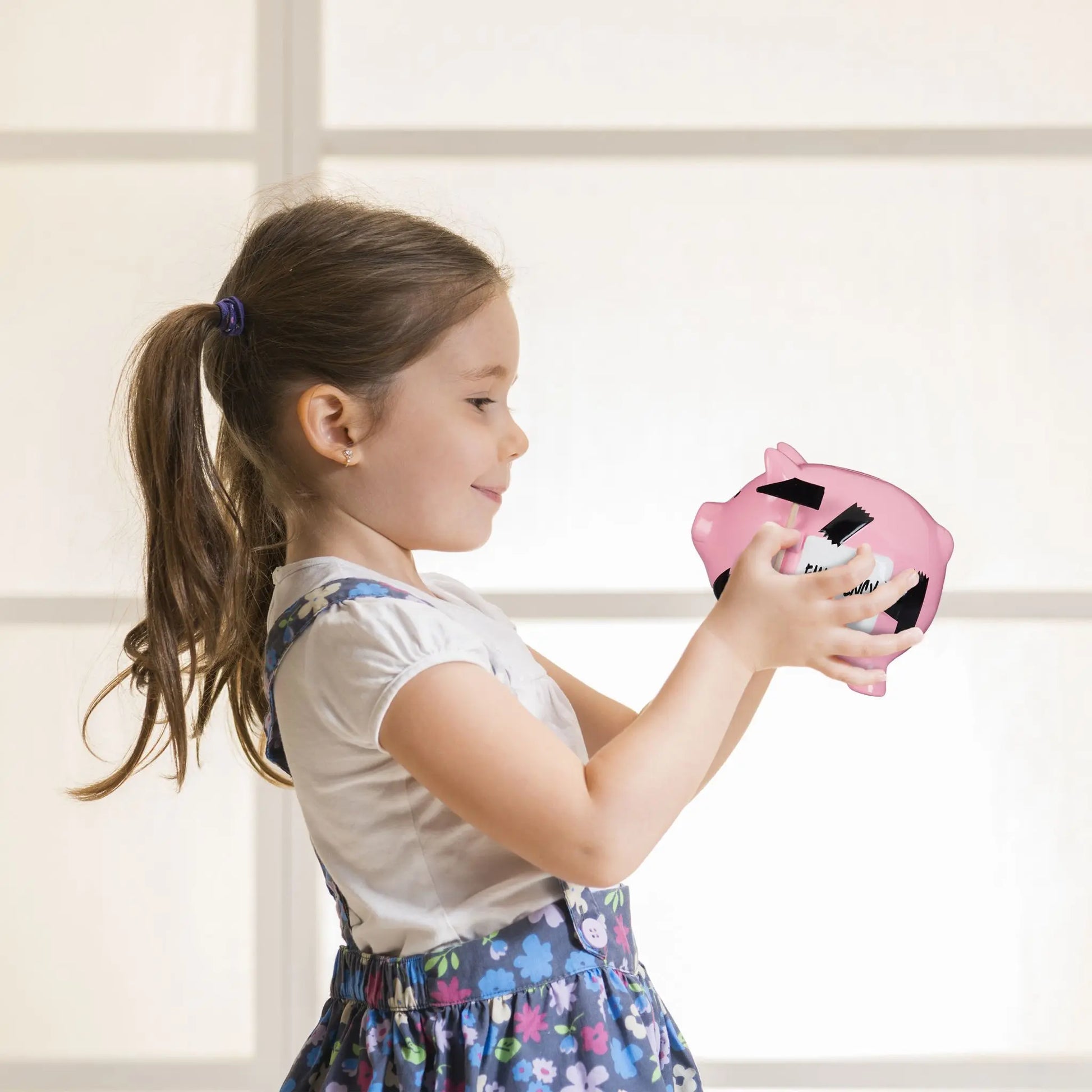 Sparschwein Emergency Weiss-Rosa-Schwarz von Relaxdays