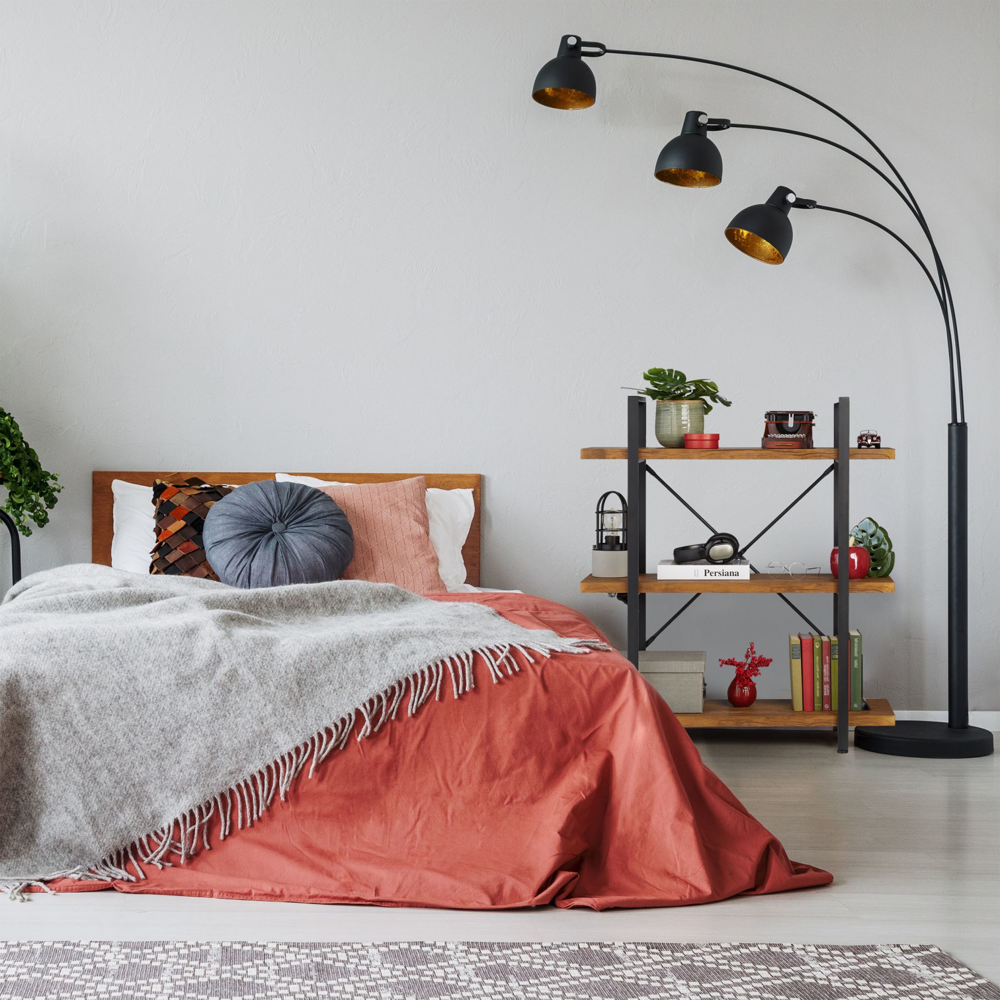 Industrial Regal mit 3 Ebenen Braun-Schwarz von Relaxdays