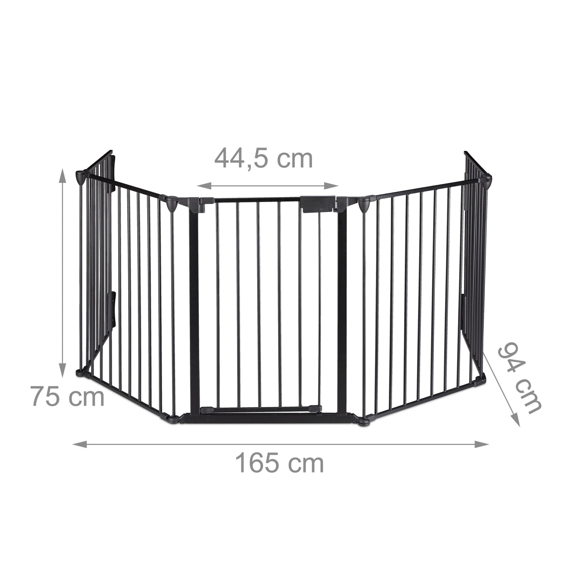 Kaminschutzgitter 5tlg. Schwarz von Relaxdays