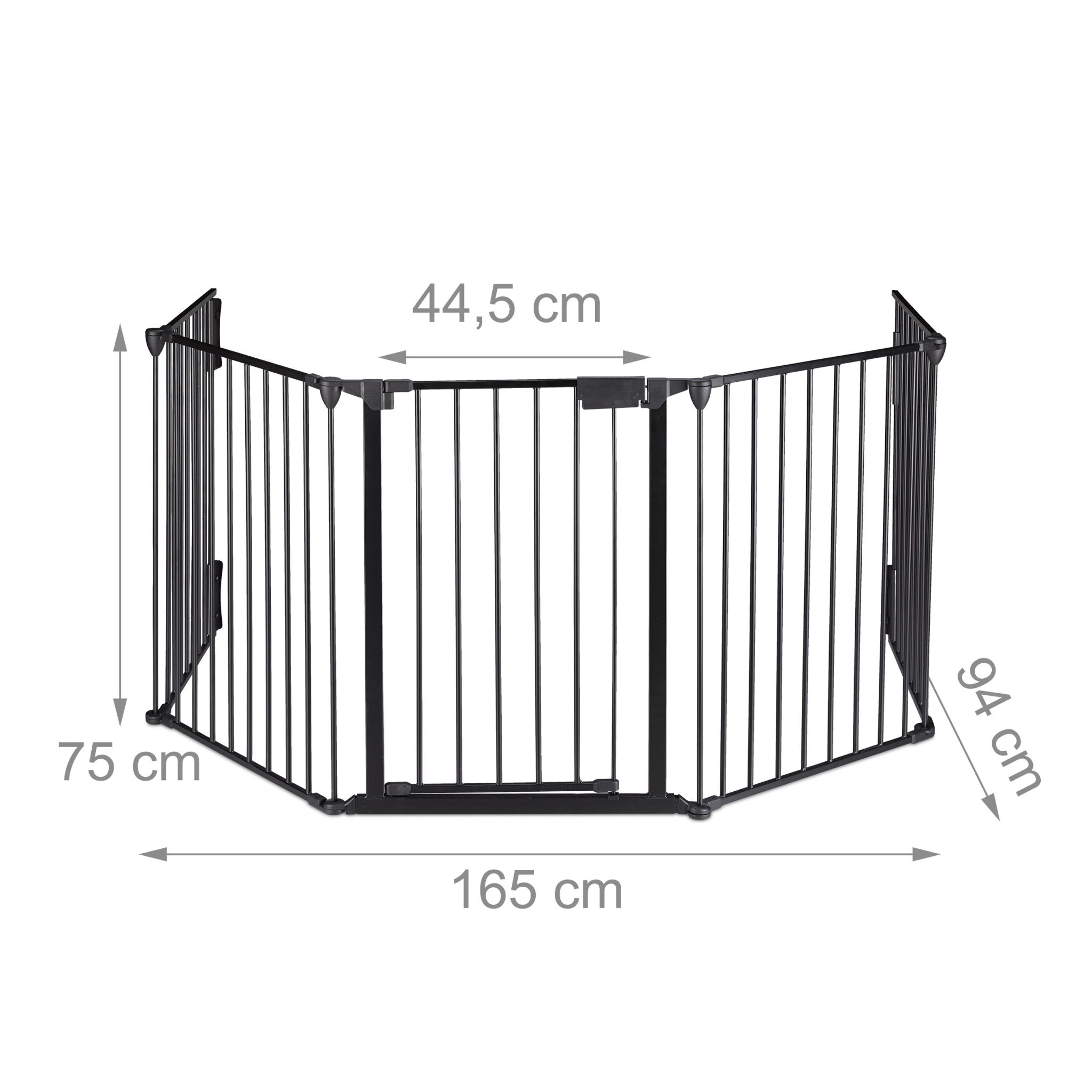 Kaminschutzgitter 5tlg. Schwarz von Relaxdays