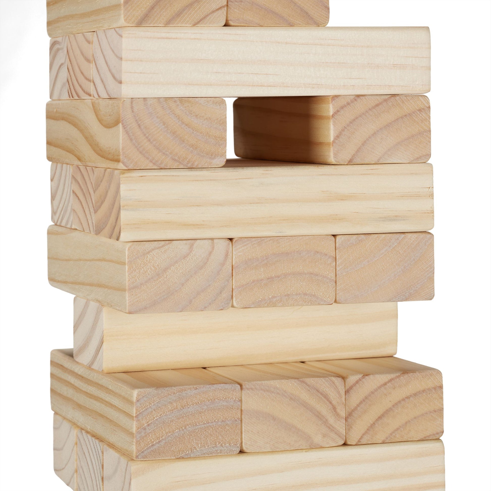 XL Wackelturm Holz Hellbraun-Schwarz von Relaxdays