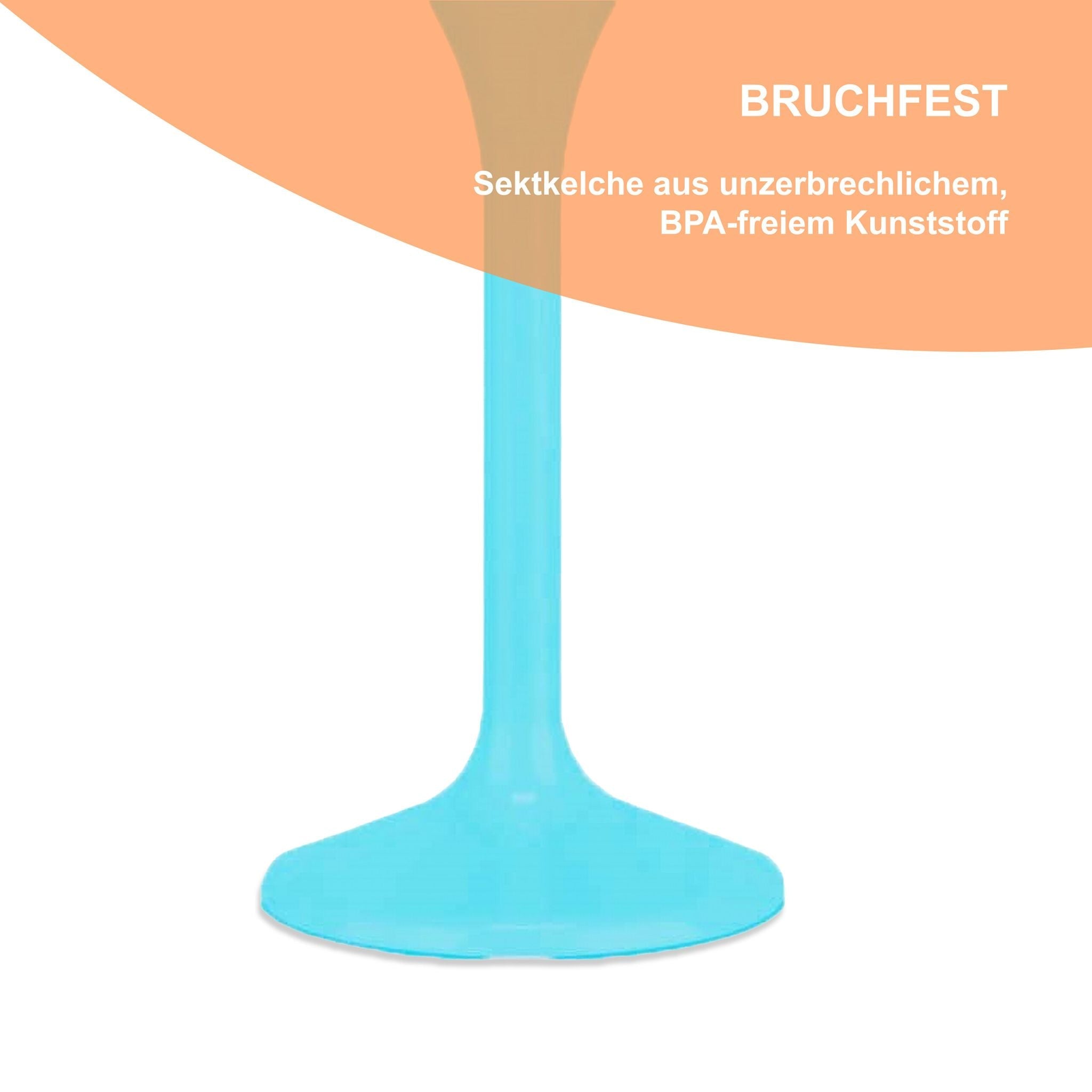 Sektgläser Kunststoff 12er-Set Türkis