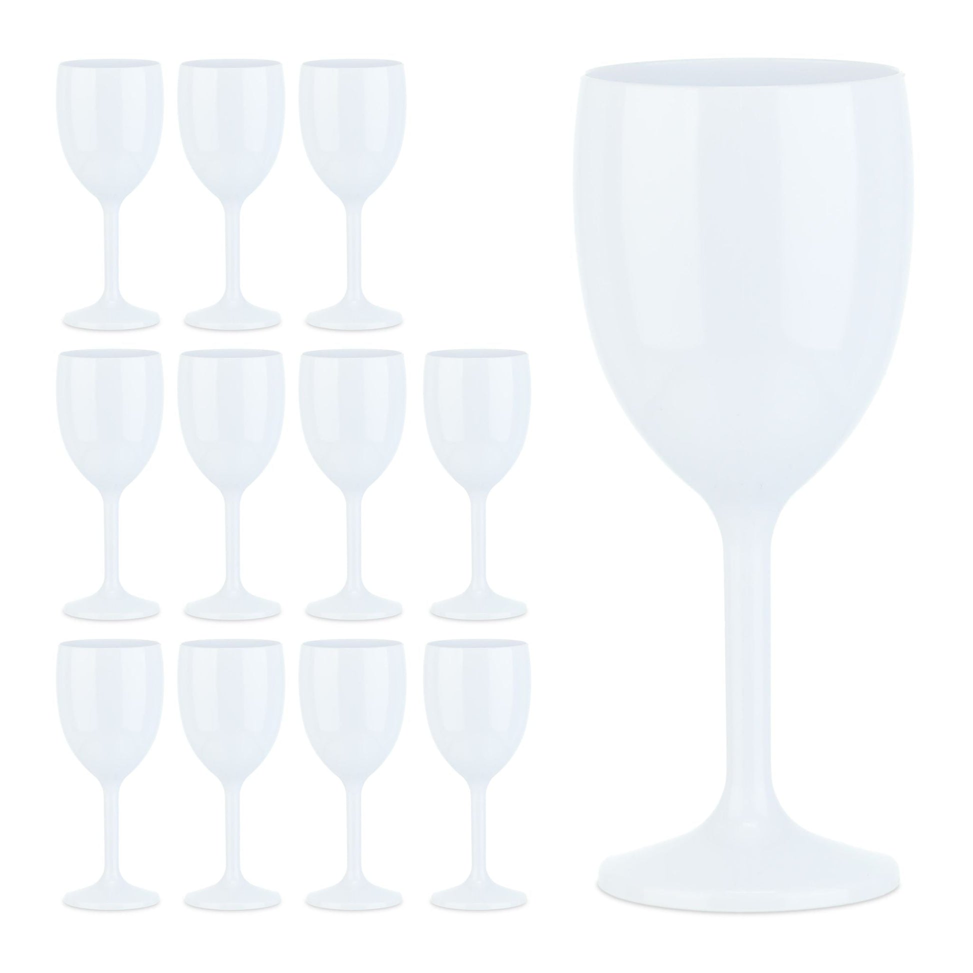 Weingläser Kunststoff 12er-Set Weiss von Relaxdays