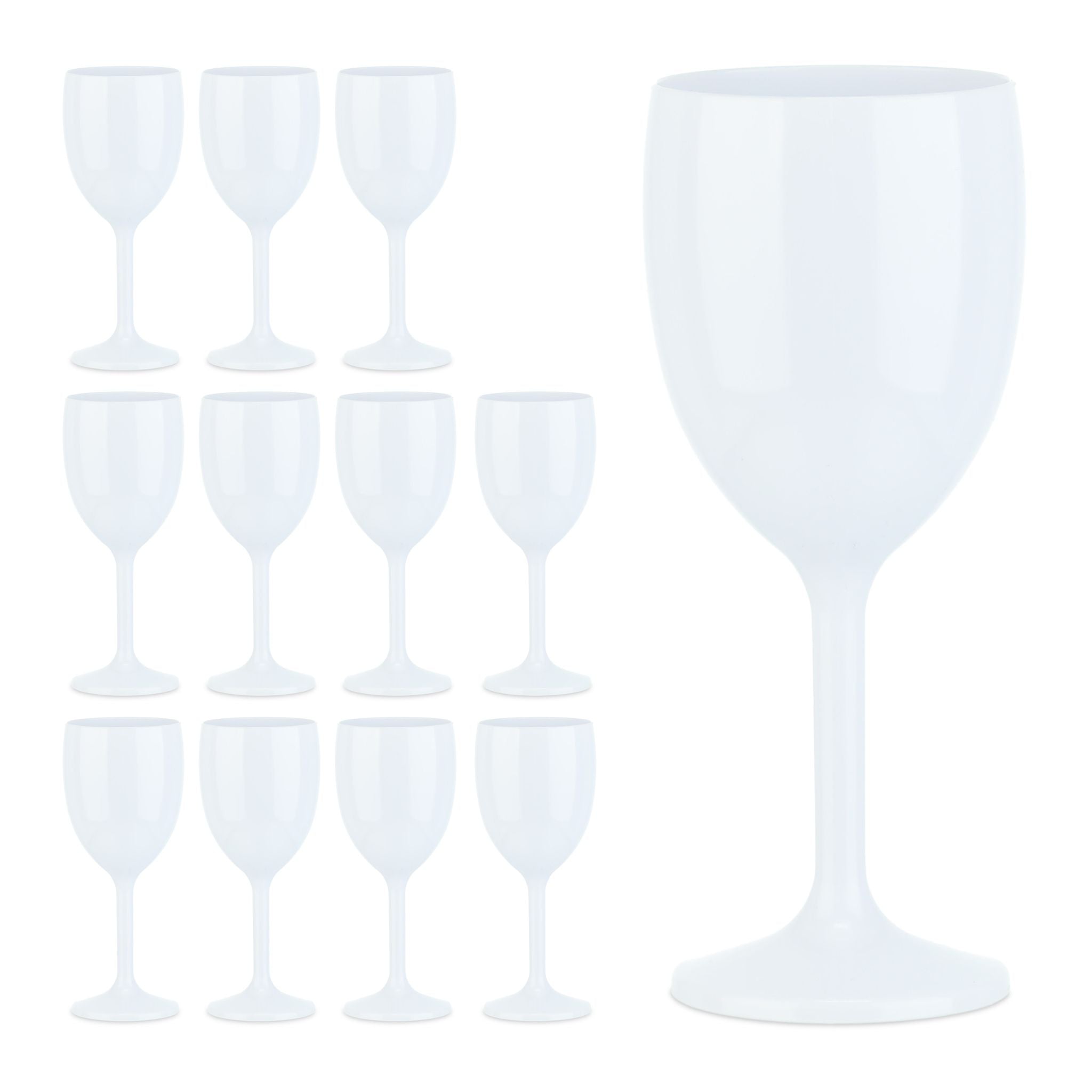 Weingläser Kunststoff 12er-Set Weiss von Relaxdays