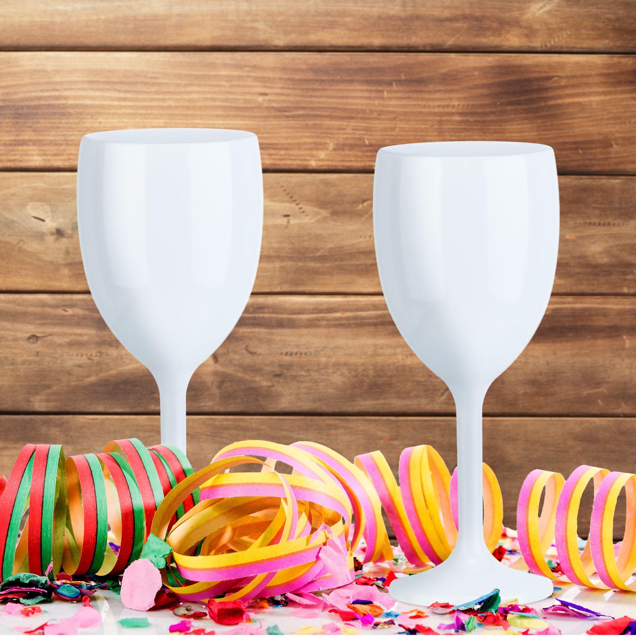Weingläser Kunststoff 12er-Set Weiss von Relaxdays
