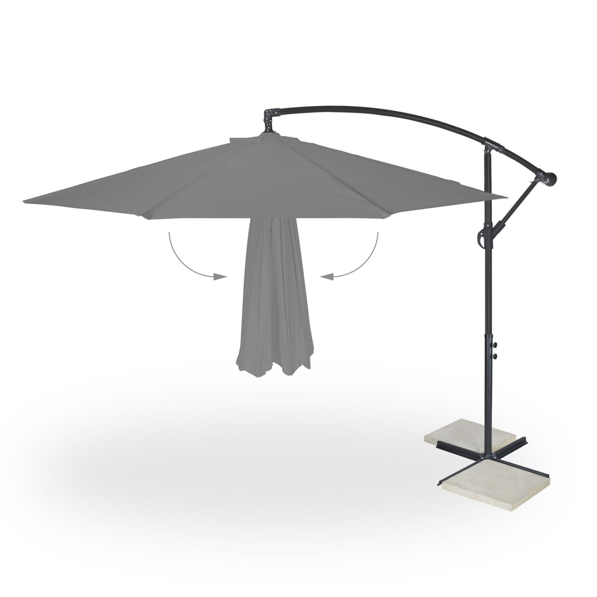 Ampelschirm D: 300cm Anthrazit-Schwarz von Relaxdays