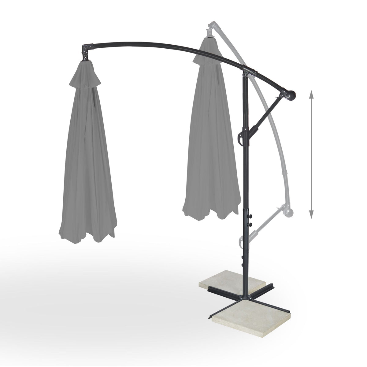 Ampelschirm D: 300cm Anthrazit-Schwarz von Relaxdays