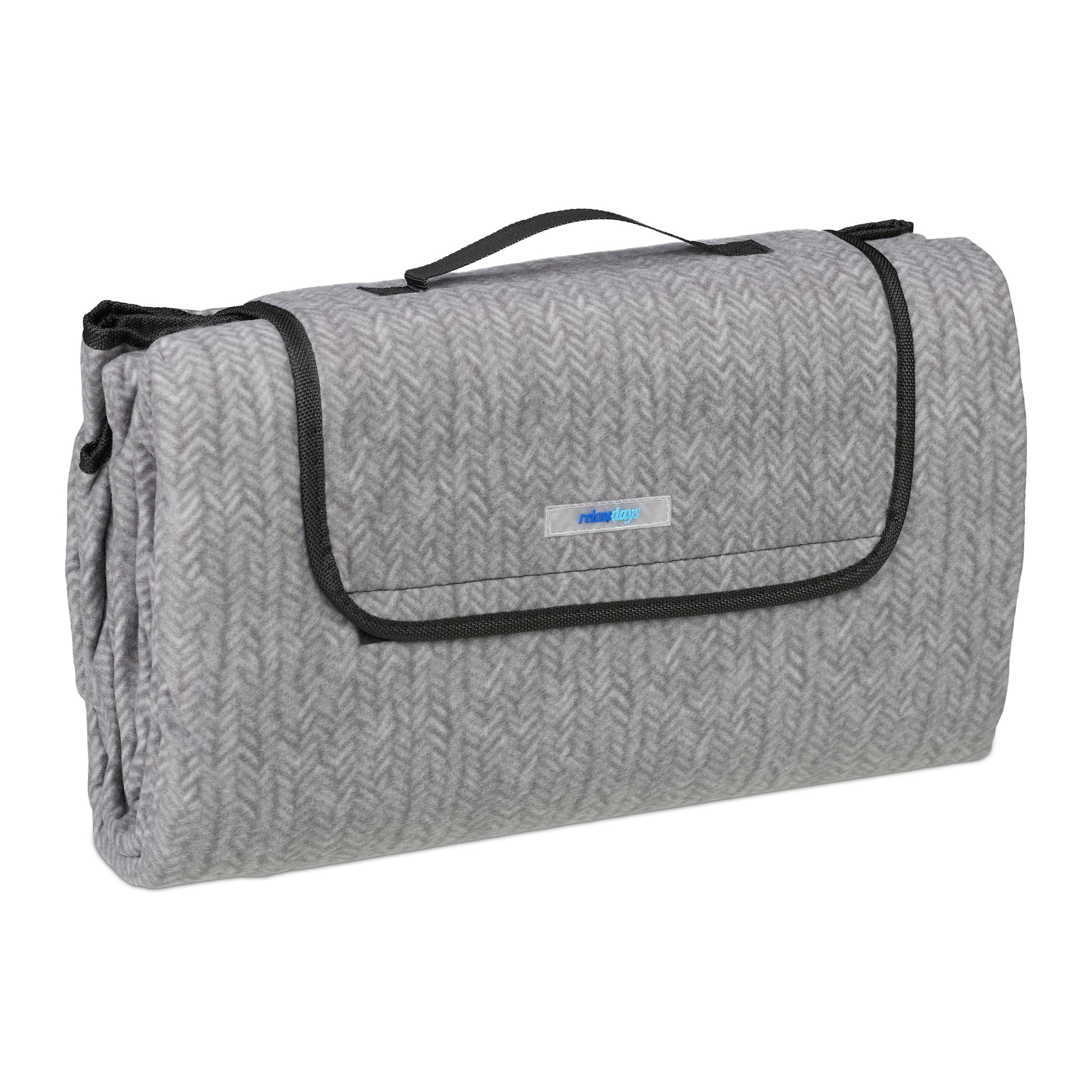 Picknickdecke Fleece Grau von Relaxdays