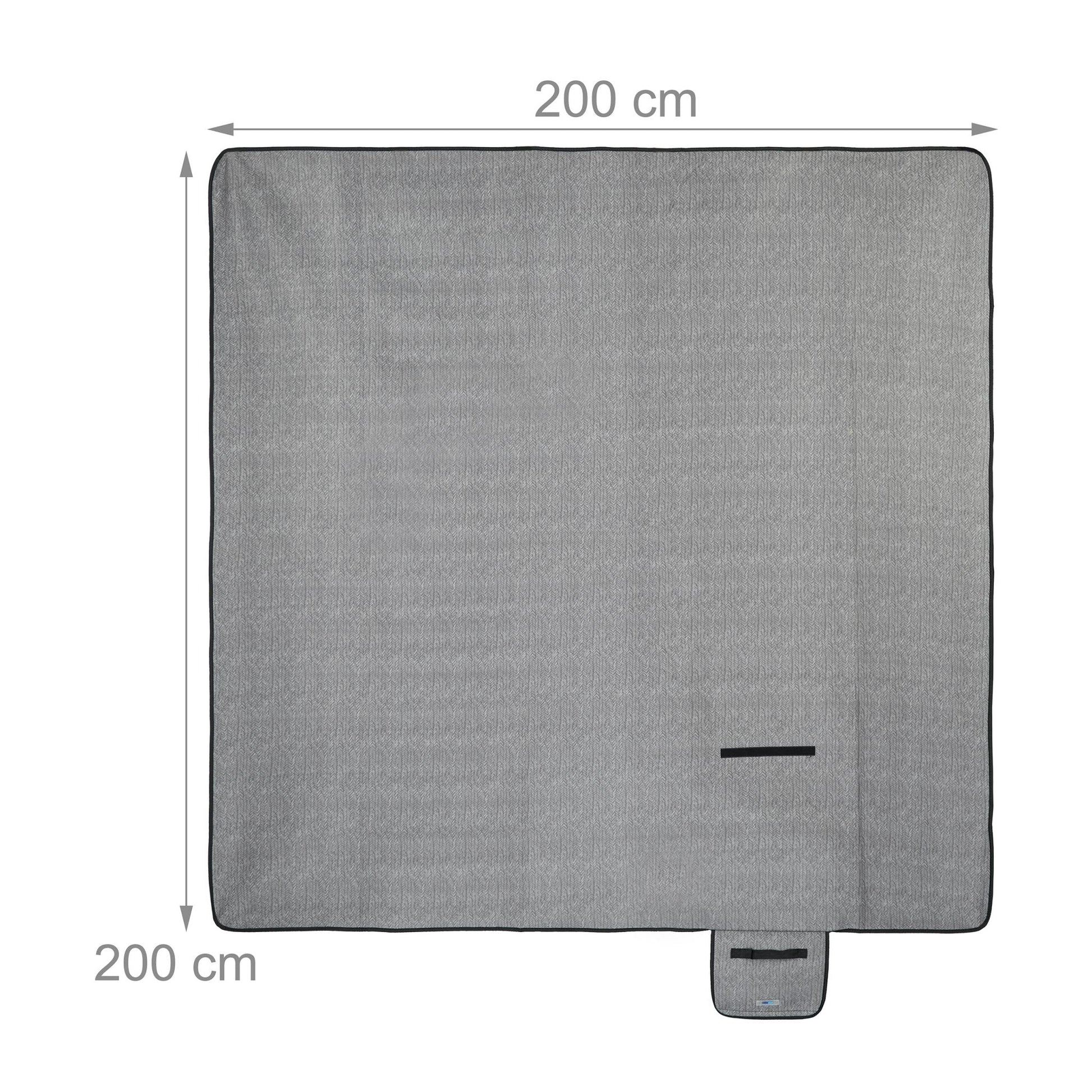 Picknickdecke Fleece Grau von Relaxdays