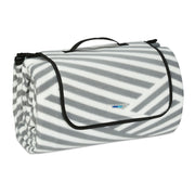 Picknickdecke XXL 200x300cm Weiss-Grau von Relaxdays