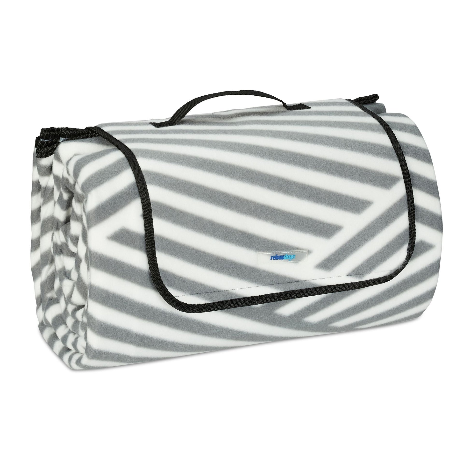 Picknickdecke XXL 200x300cm Weiss-Grau von Relaxdays