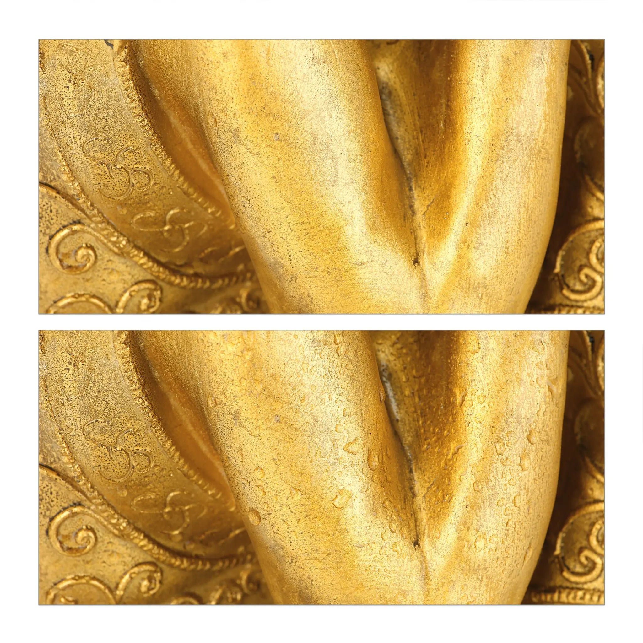 Buddha Figur mit geneigtem Kopf 60cm Gold von Relaxdays