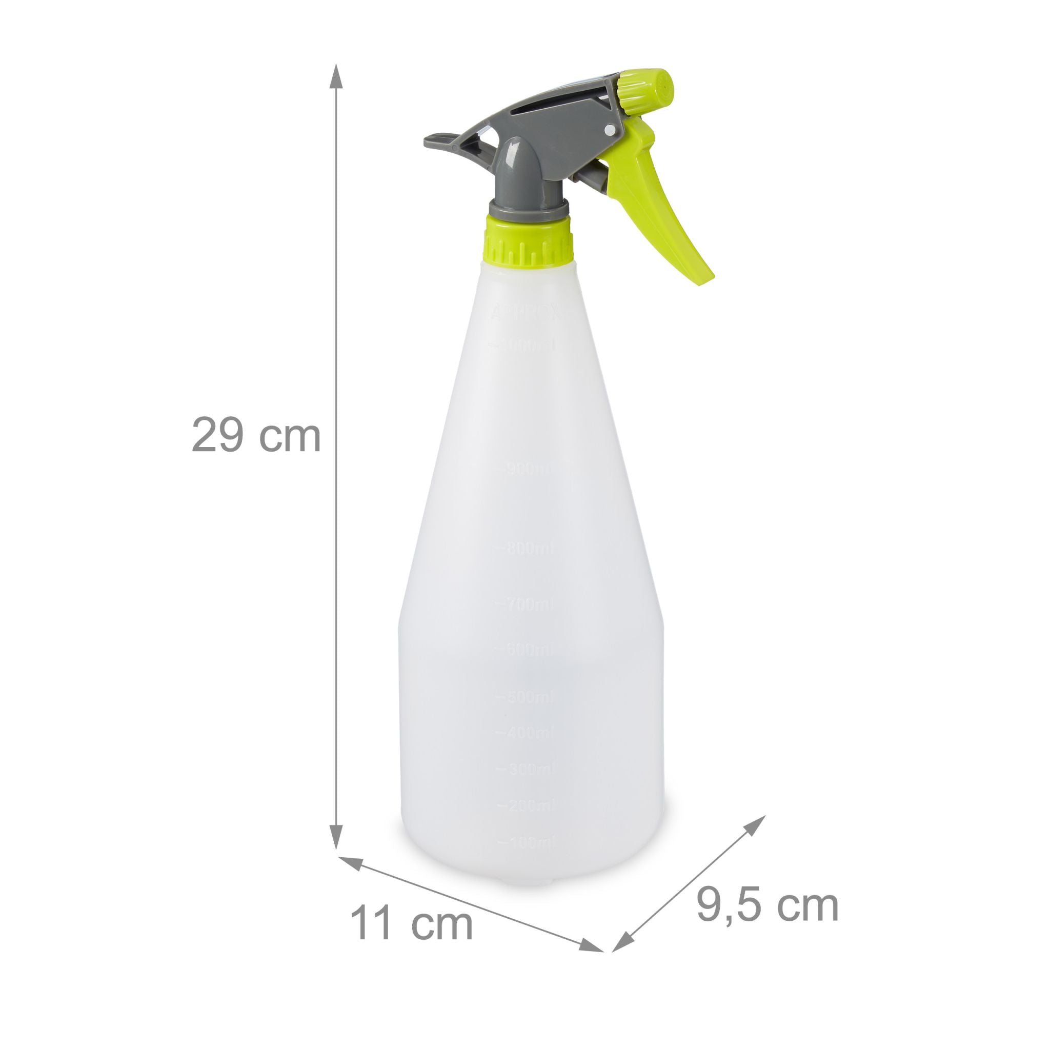 Sprühflasche 1 l 2er-Set Weiss-Grün-Grau von Relaxdays