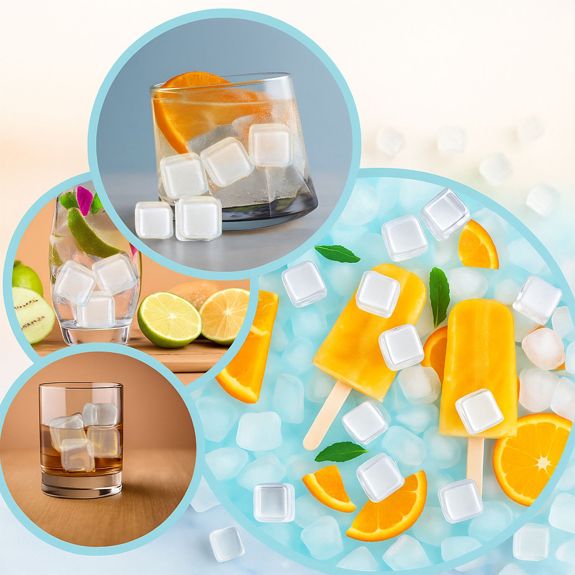 Eiswürfel wiederverwendbar 24er-Set Transparent von Relaxdays