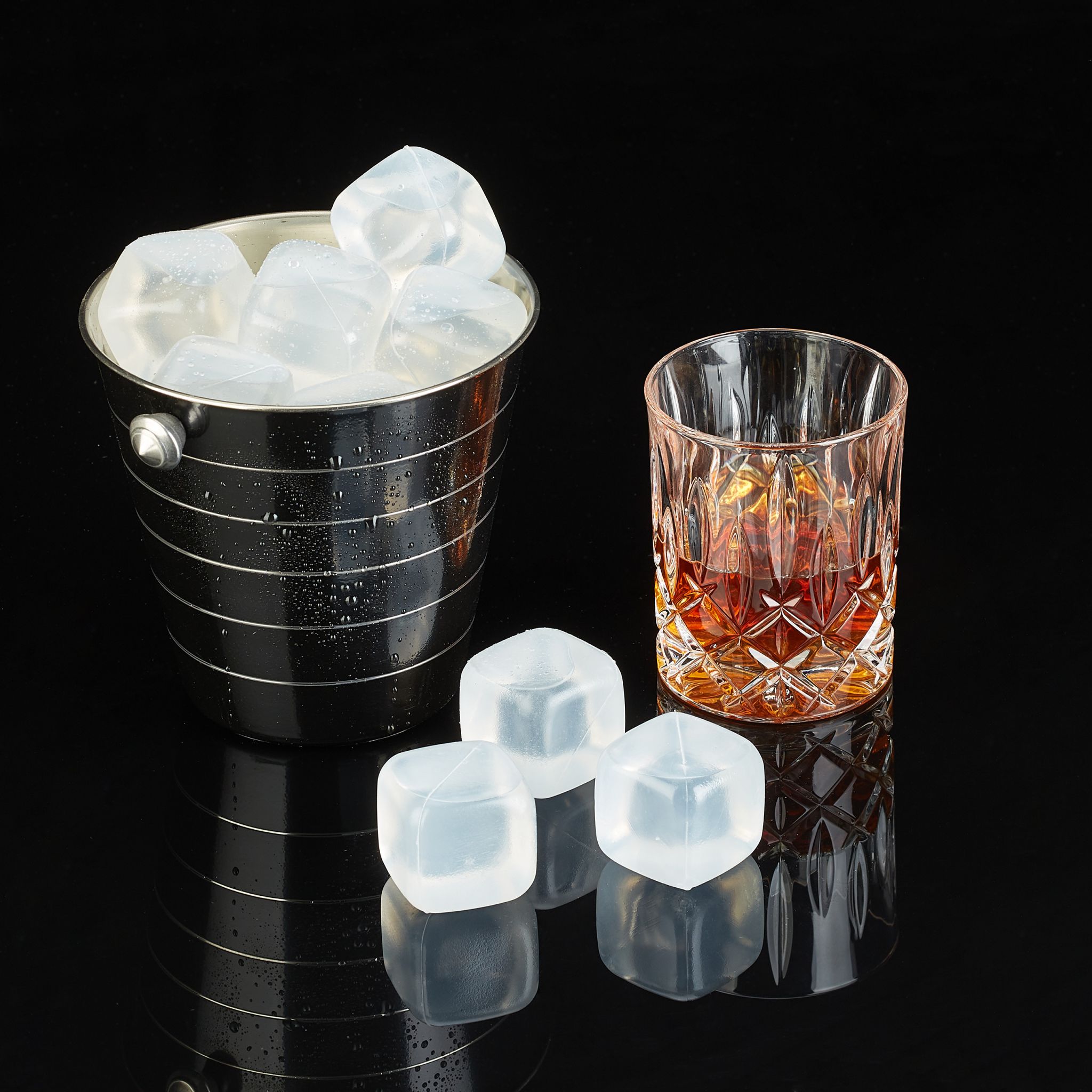 Eiswürfel wiederverwendbar 24er-Set Transparent von Relaxdays