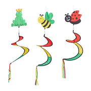 Windspiel Spirale Tiermotive 3er-Set Gelb-Grün-Rot von Relaxdays