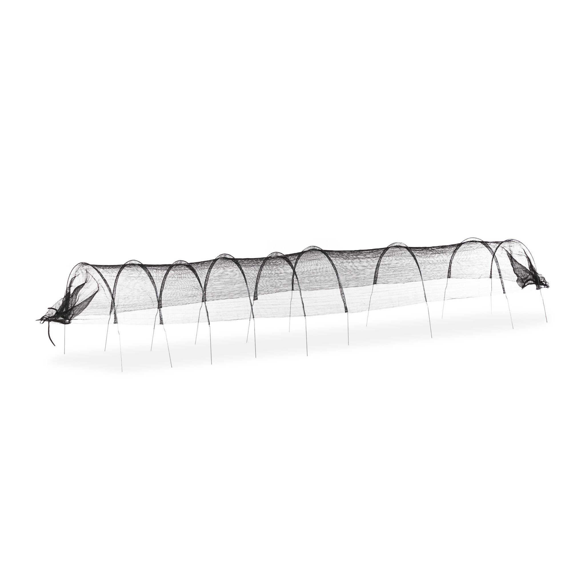 Pflanztunnel Netz 5 m Schwarz-Silber von Relaxdays