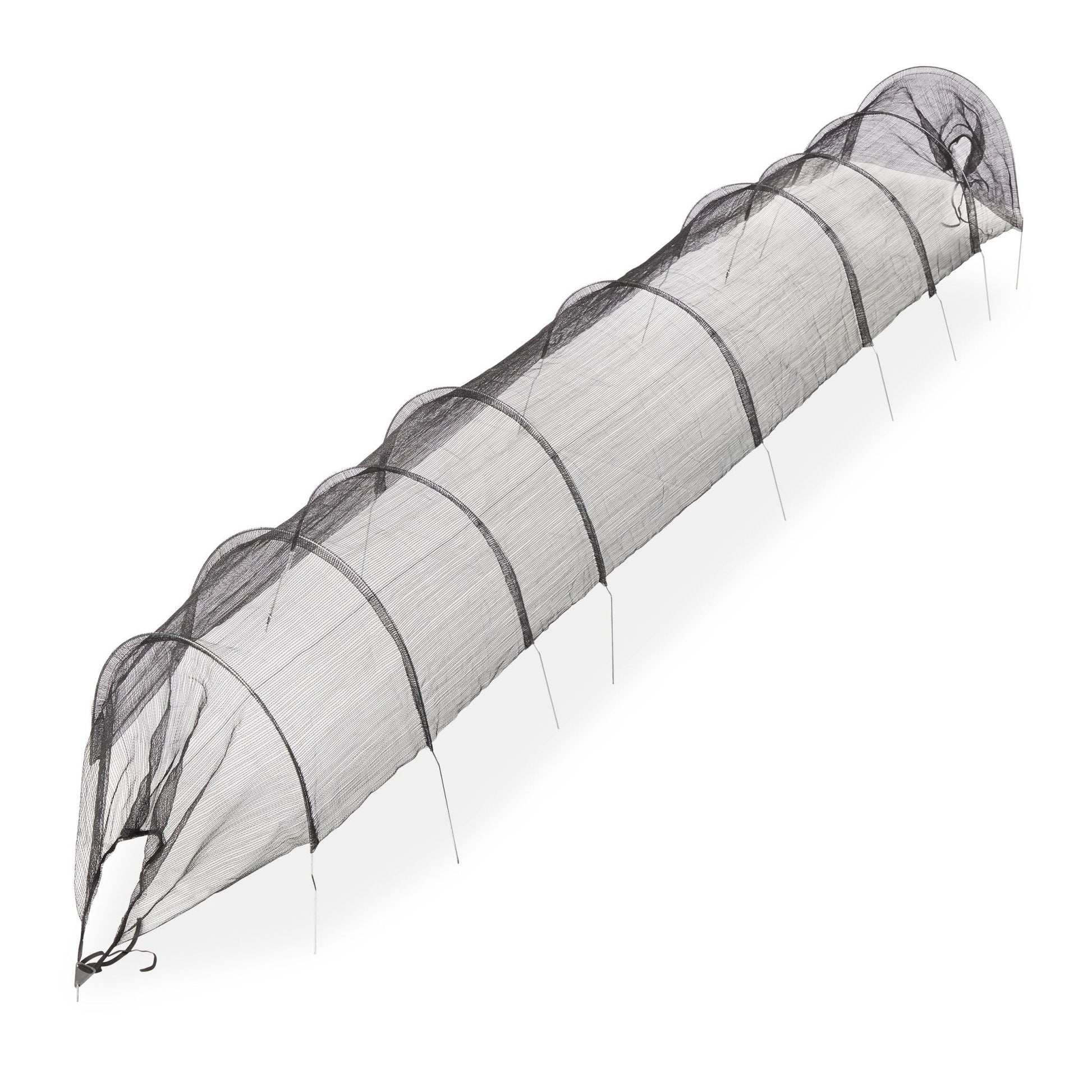 Pflanztunnel Netz 5 m Schwarz-Silber von Relaxdays