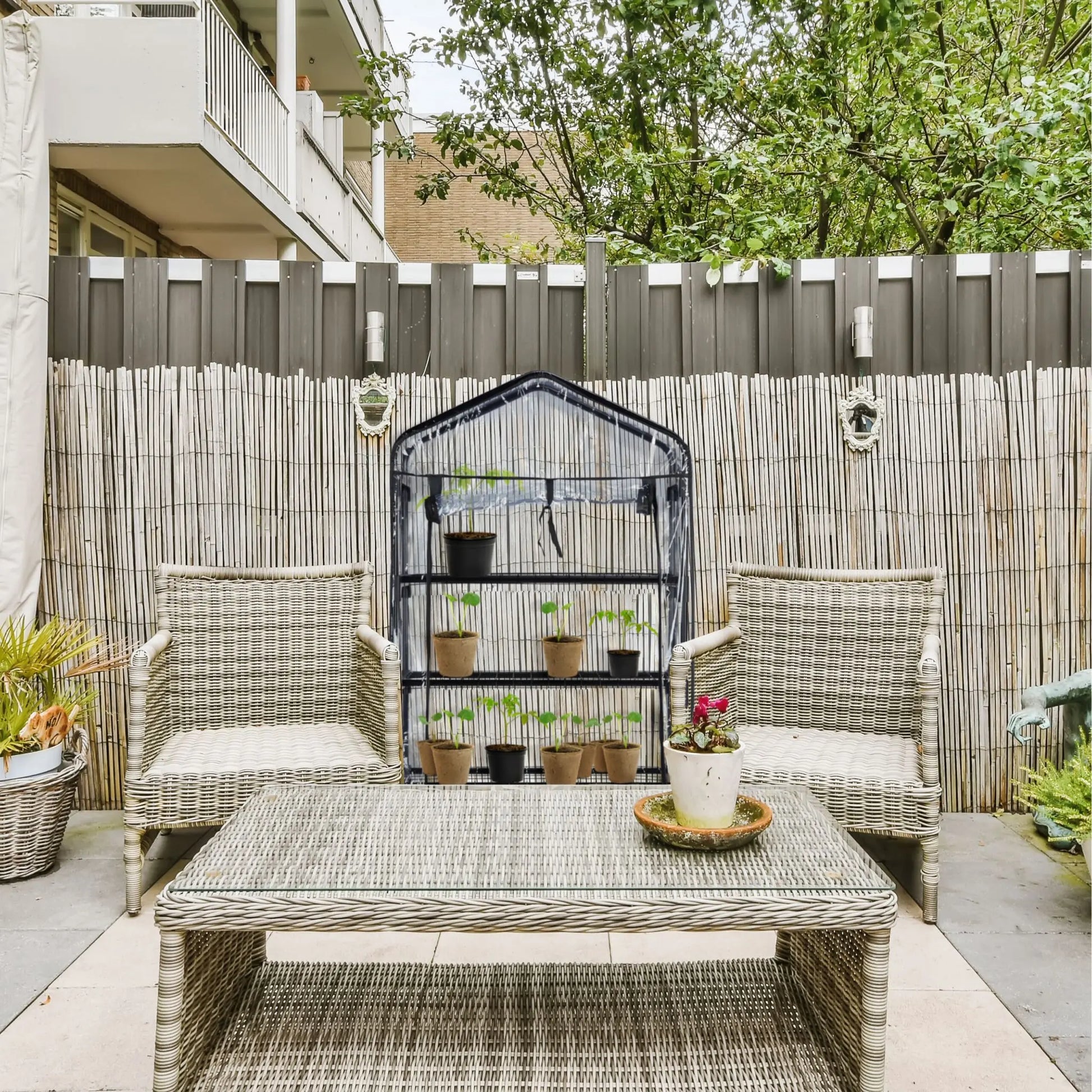 Gewächshaus für Balkon Schwarz-Transparent von Relaxdays