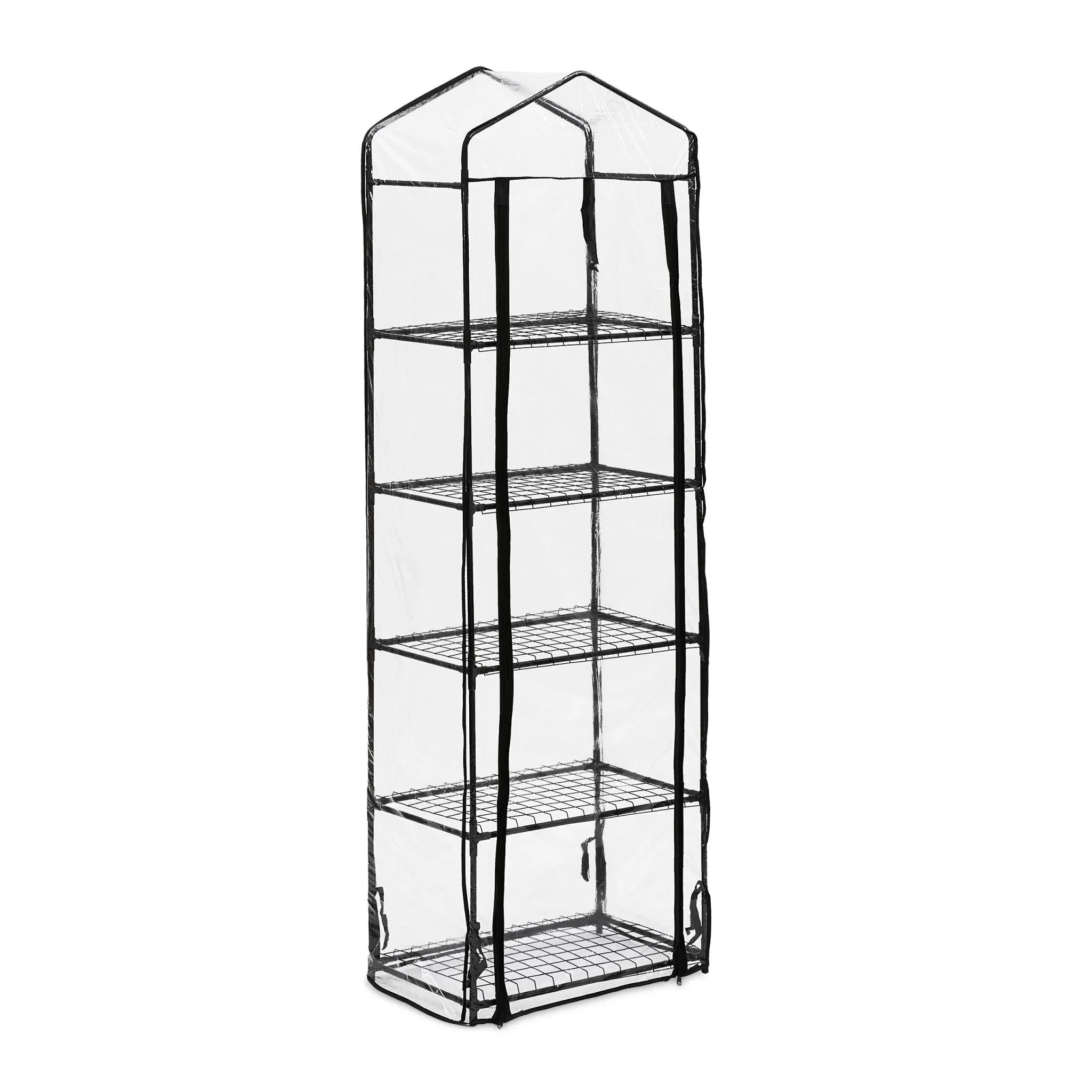 Balkon Gewächshaus mit PVC-Folie Schwarz-Transparent von Relaxdays