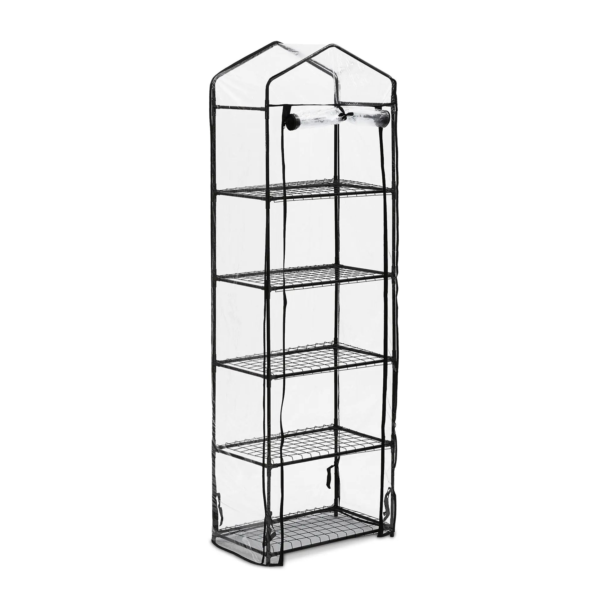 Balkon Gewächshaus mit PVC-Folie Schwarz-Transparent von Relaxdays