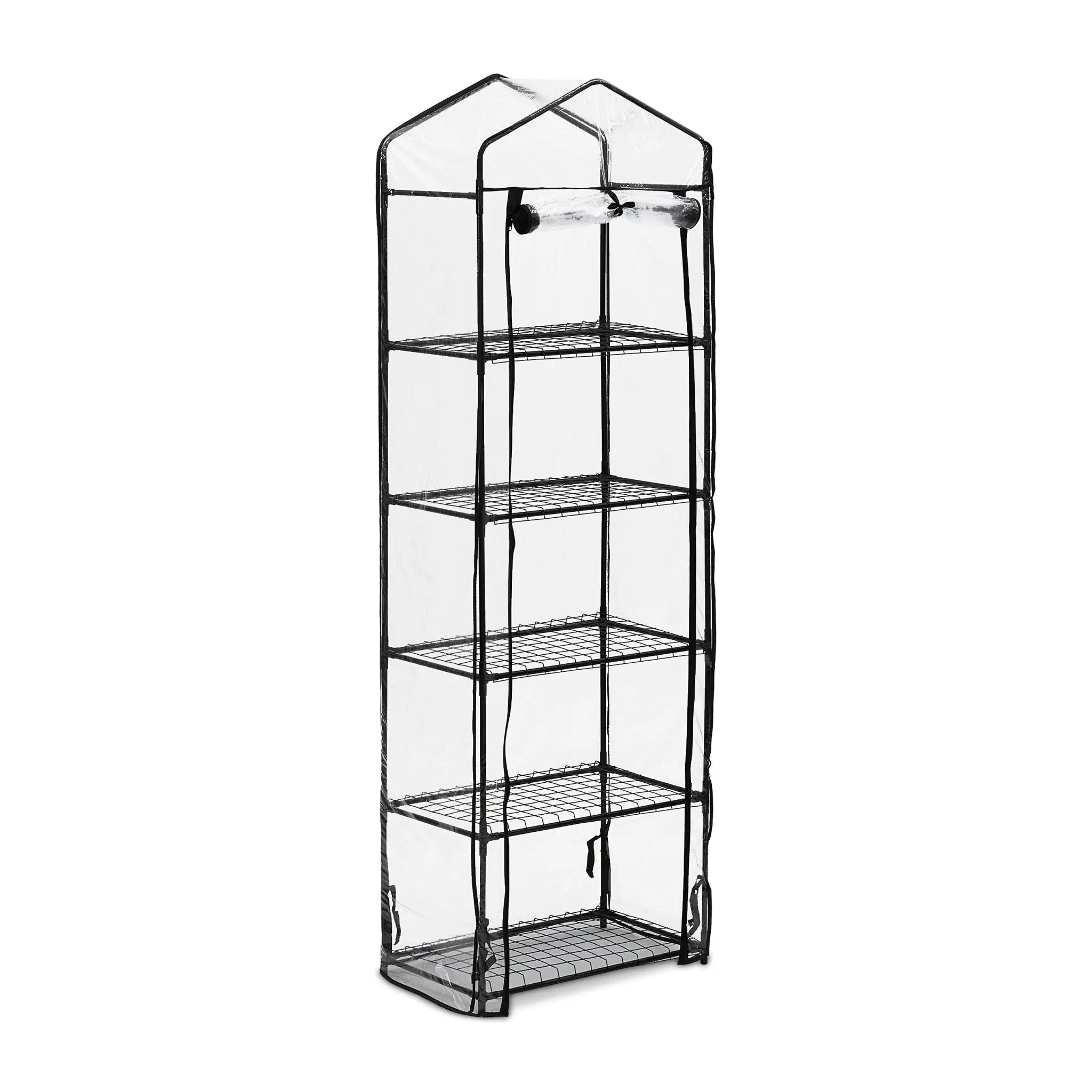 Balkon Gewächshaus mit PVC-Folie Schwarz-Transparent von Relaxdays