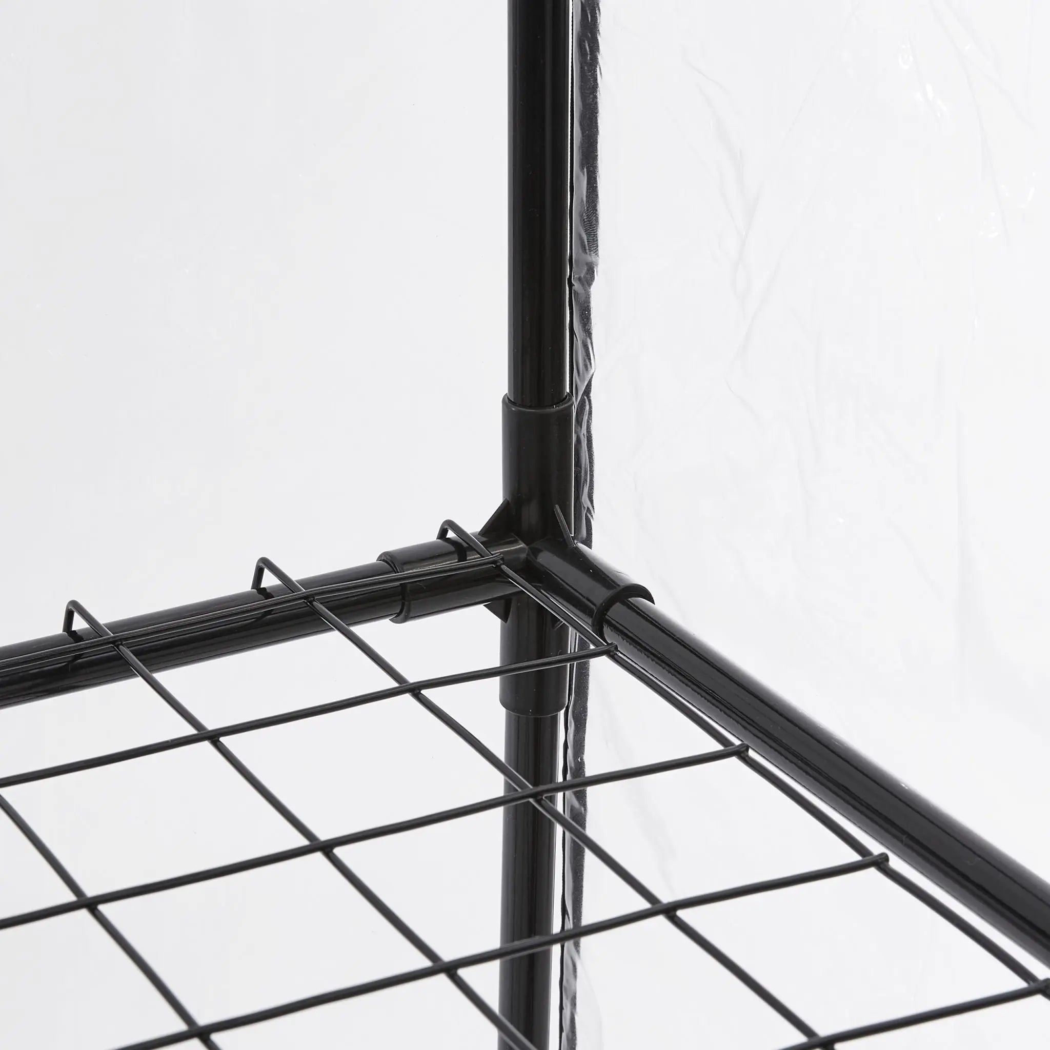 Balkon Gewächshaus mit PVC-Folie Schwarz-Transparent von Relaxdays