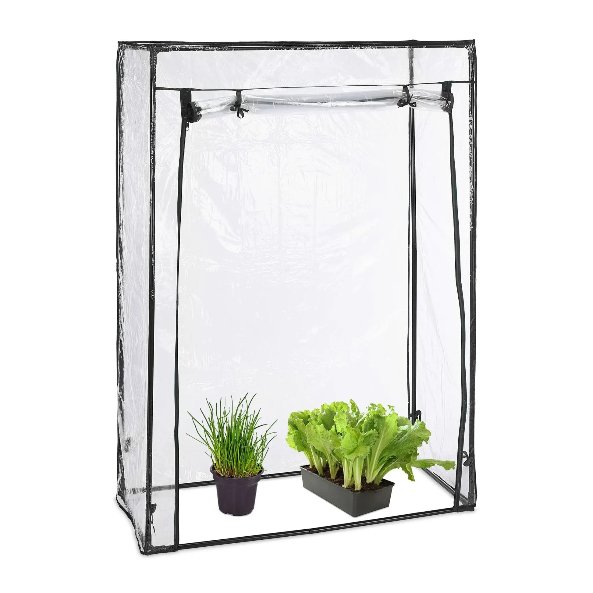 Tomatengewächshaus mit PVC-Folie Schwarz-Transparent von Relaxdays