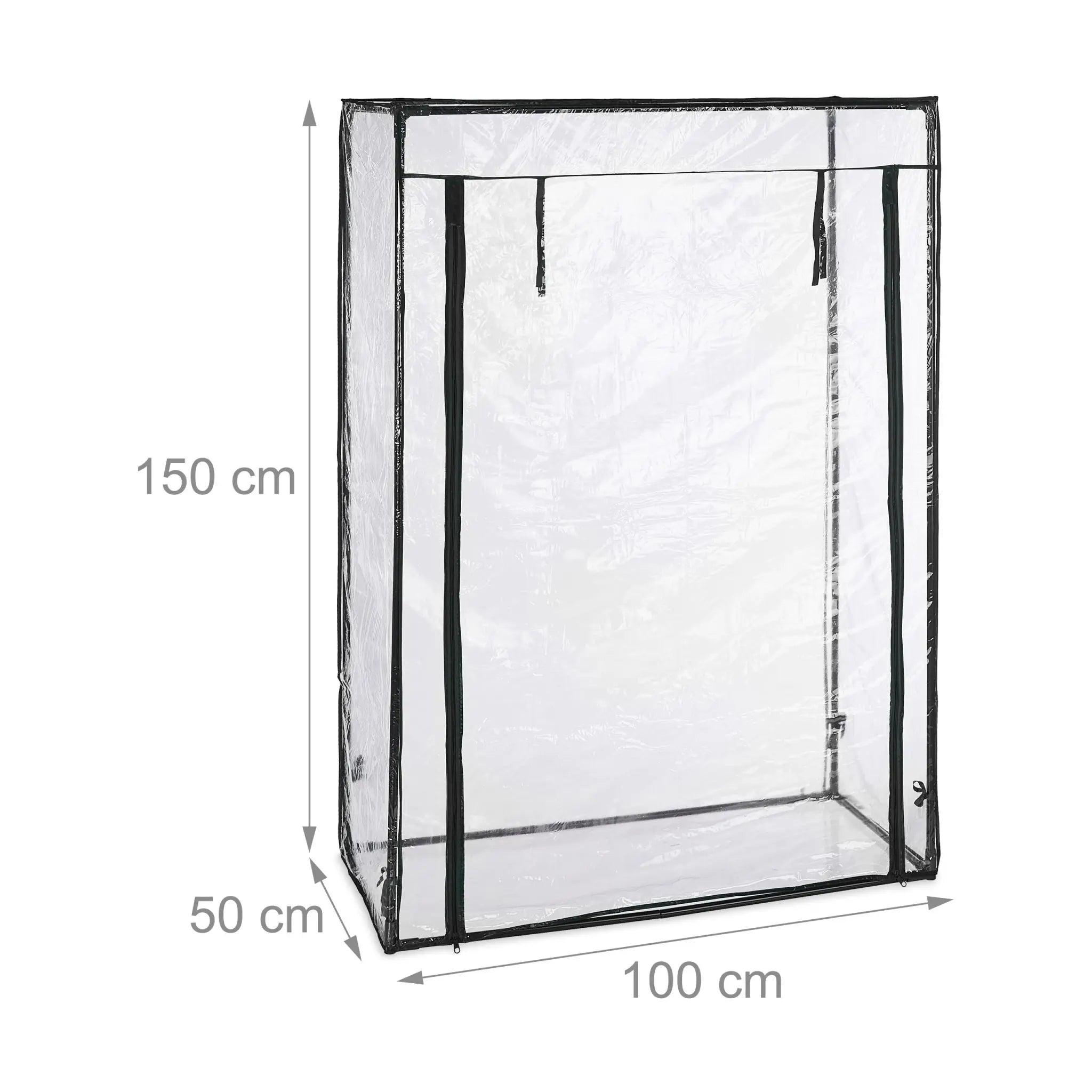 Tomatengewächshaus mit PVC-Folie Schwarz-Transparent von Relaxdays
