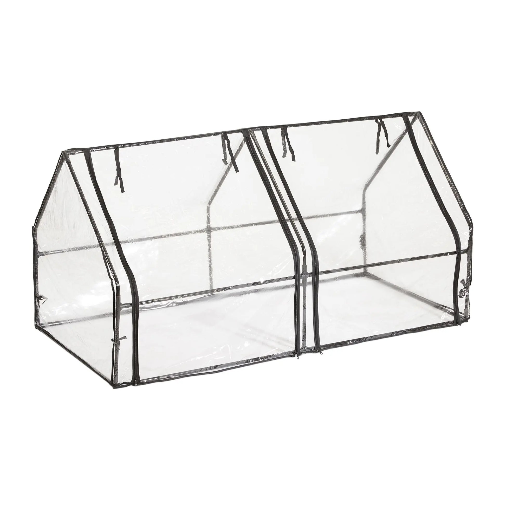 Folienfrühbeet PVC mit 2 Türen Schwarz-Transparent von Relaxdays