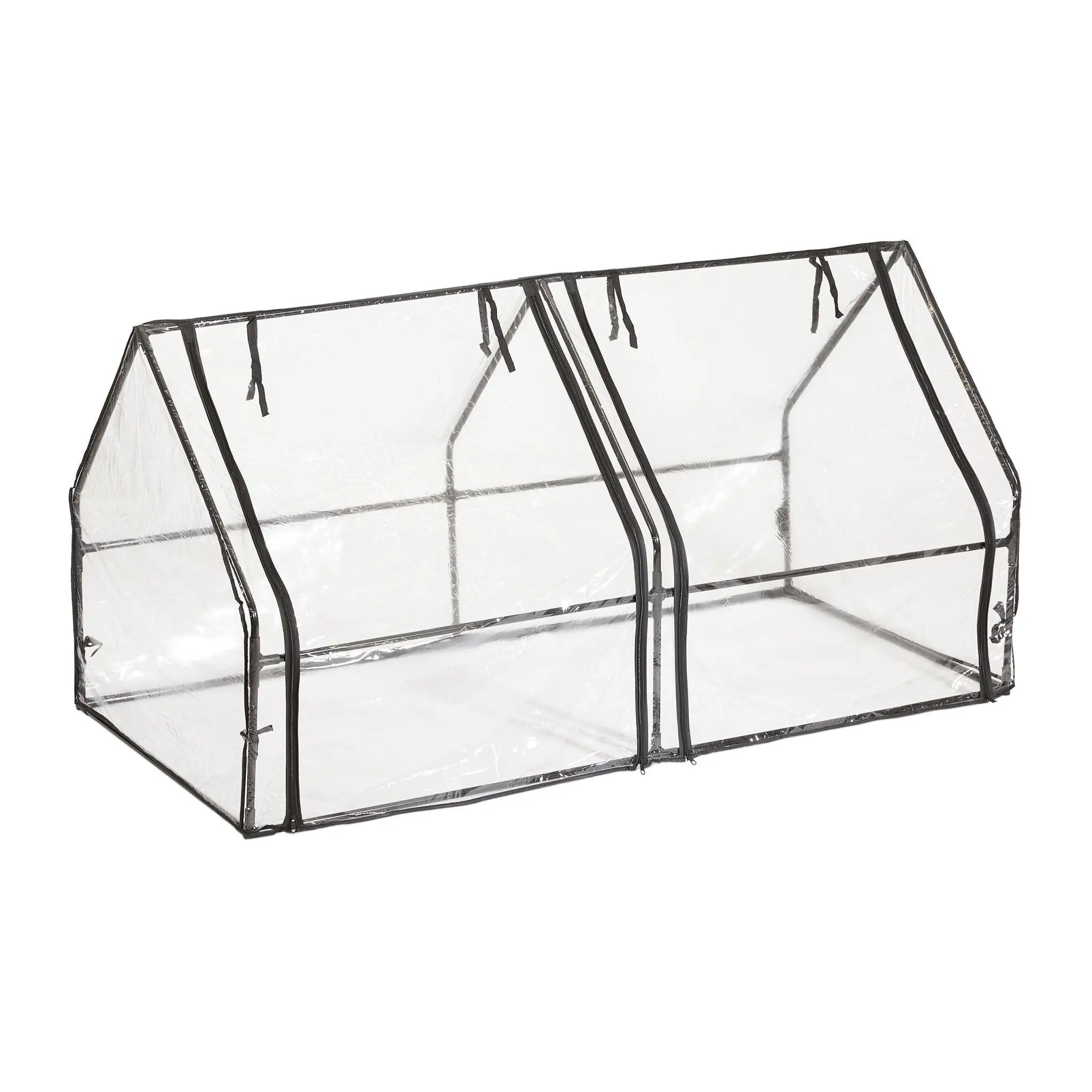 Folienfrühbeet PVC mit 2 Türen Schwarz-Transparent von Relaxdays